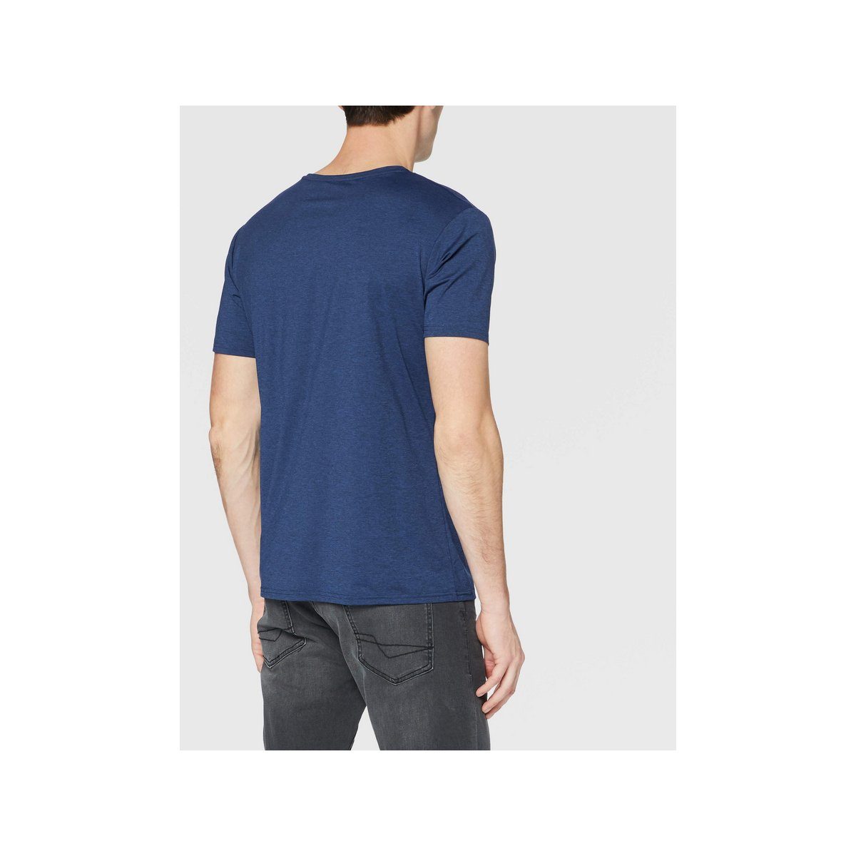 regular Hatico blau (1-tlg) Rundhalsshirt
