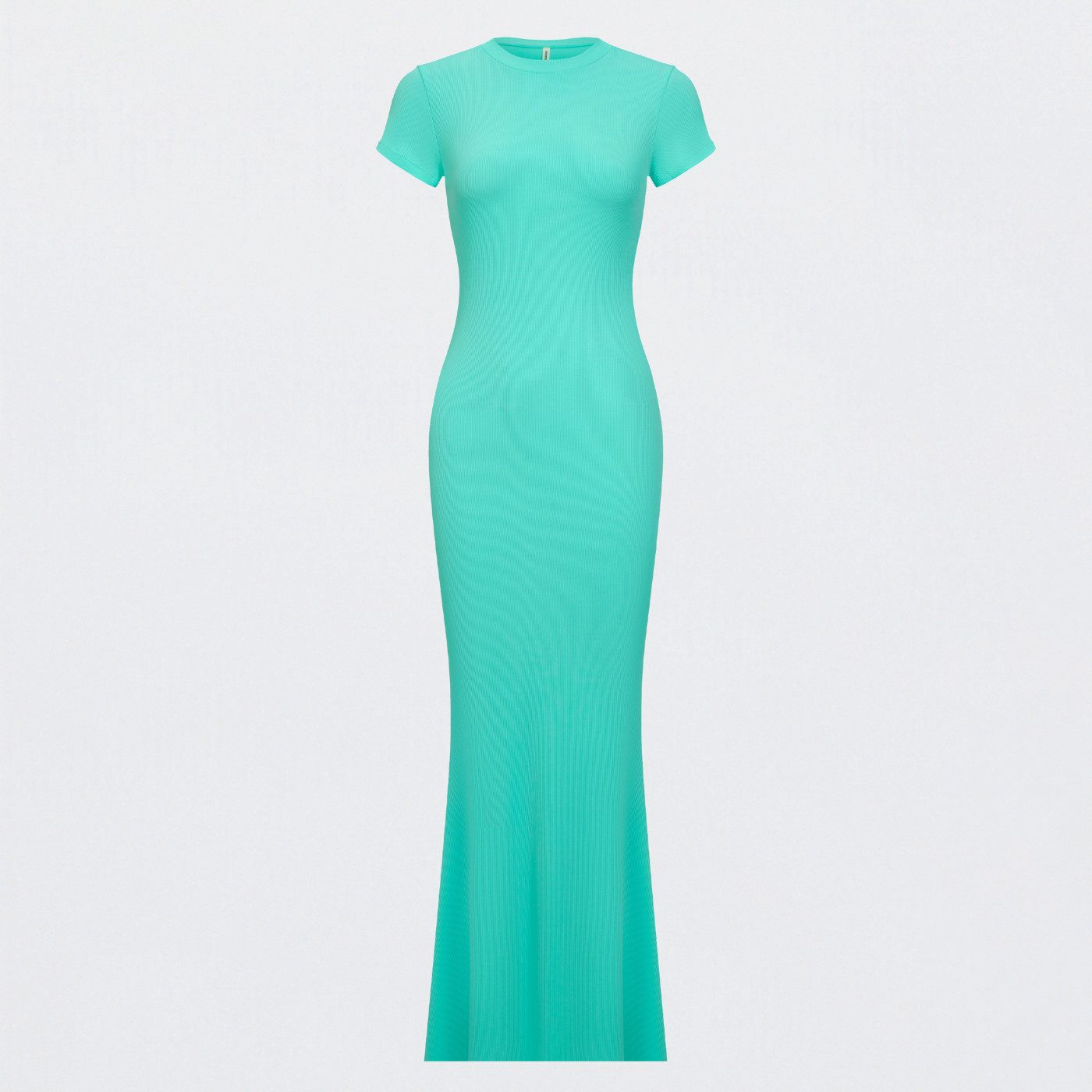 Creamy Fabrics Jerseykleid Ribbed T-Shirt Maxikleid-Mint-S (1-tlg)