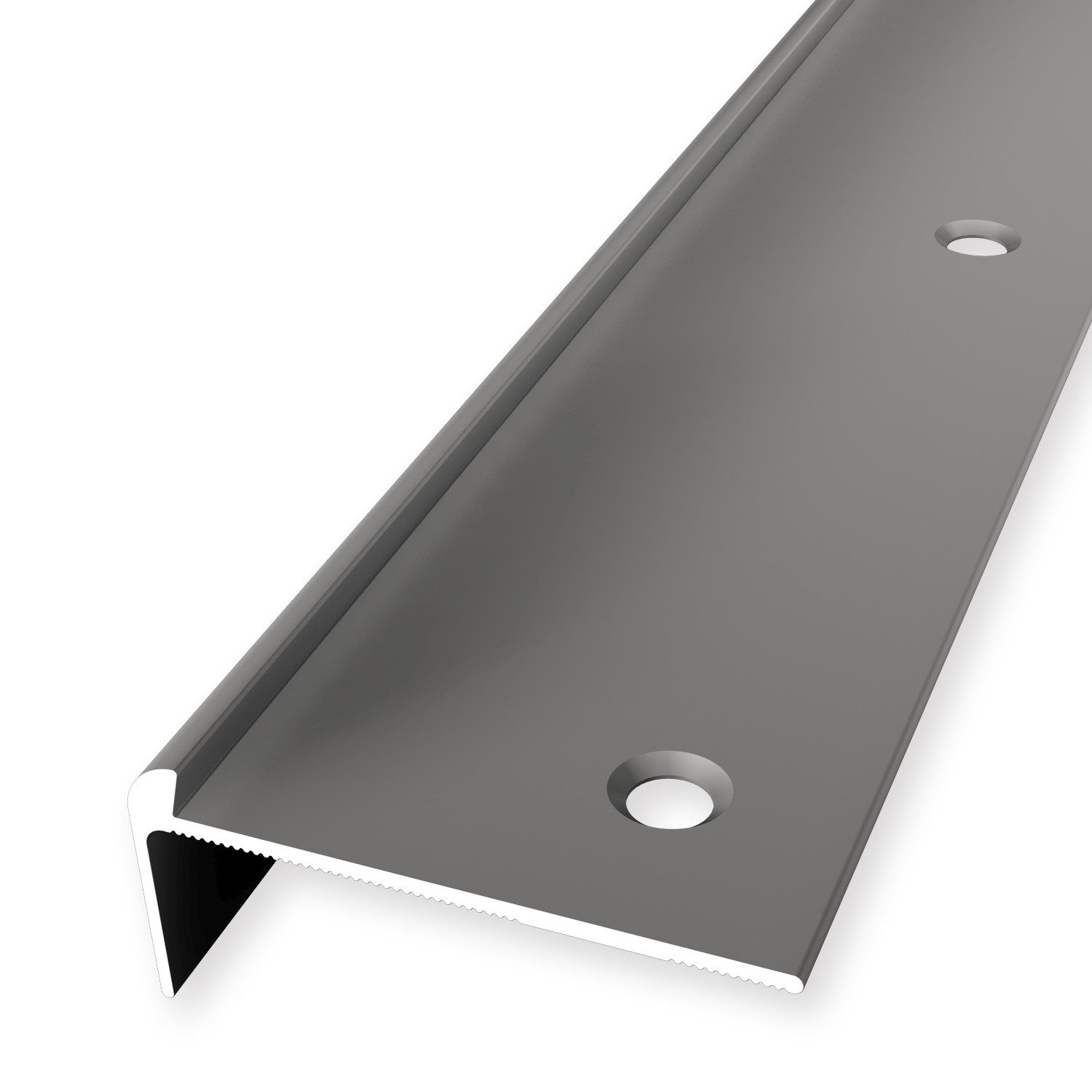Küberit Treppenkantenprofil 20 x 48 x 2500 mm Winkelprofil Edelstahl Gebohrt Aluminium