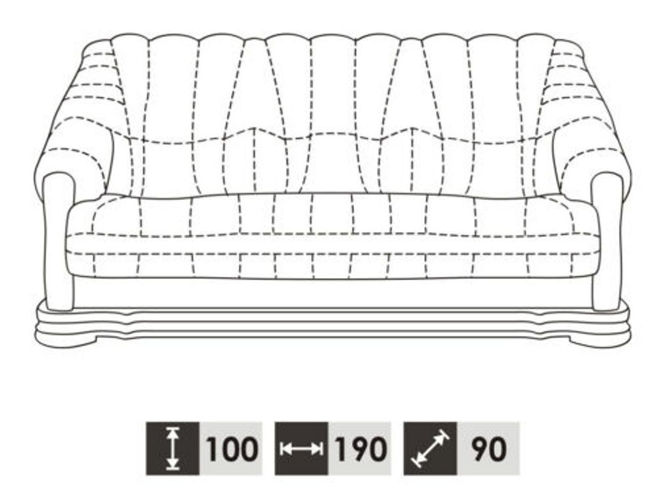 Leder Sitzer Dreisitzer 3-Sitzer Polster Couch Europe Klassische Neu JVmoebel Made in Couch, 3