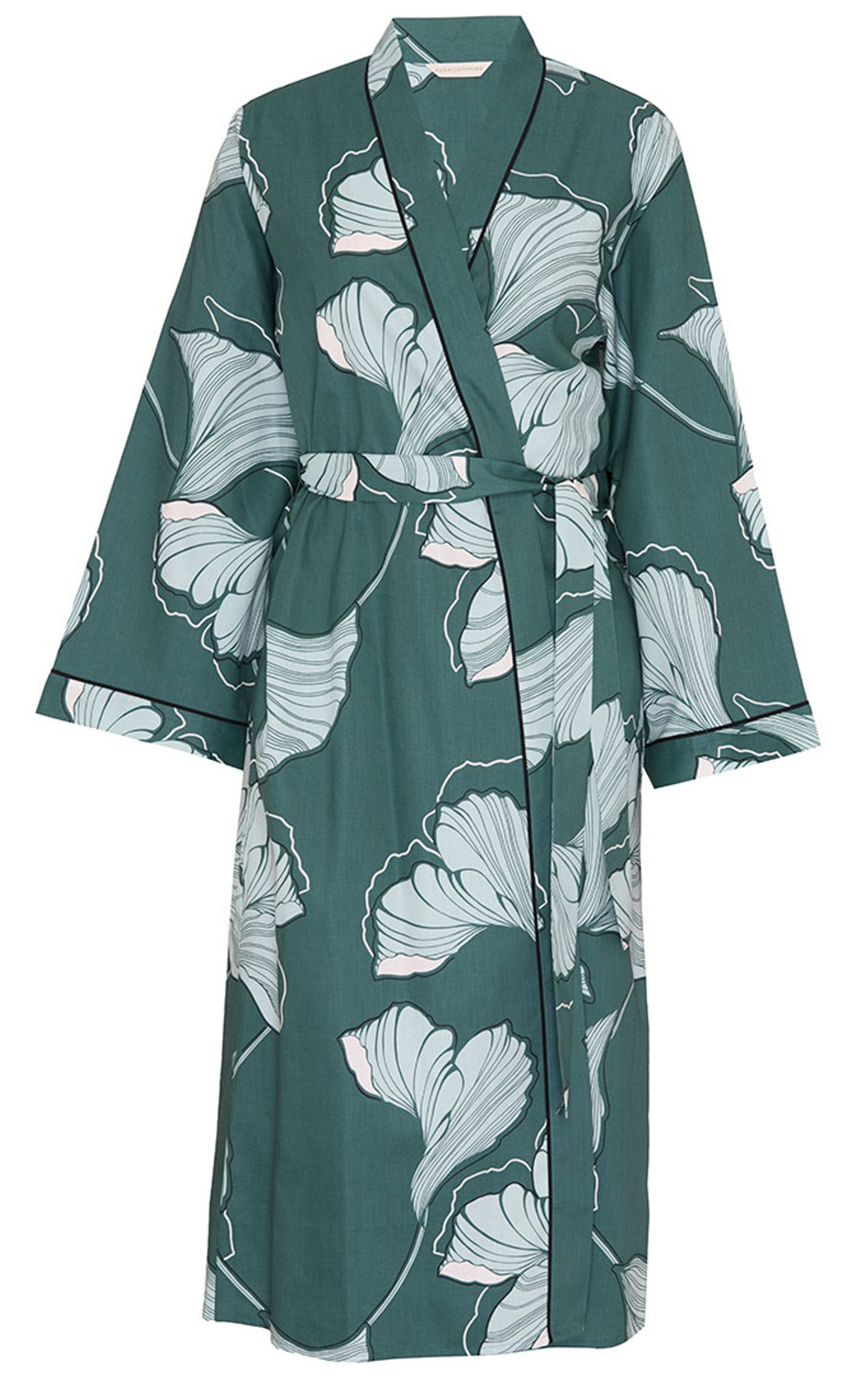 Cyberjammies Kimono Damen Morgenmantel Elegant, lang, Baumwollmischung, Kimonokragen, Gürtel, Modisches Design