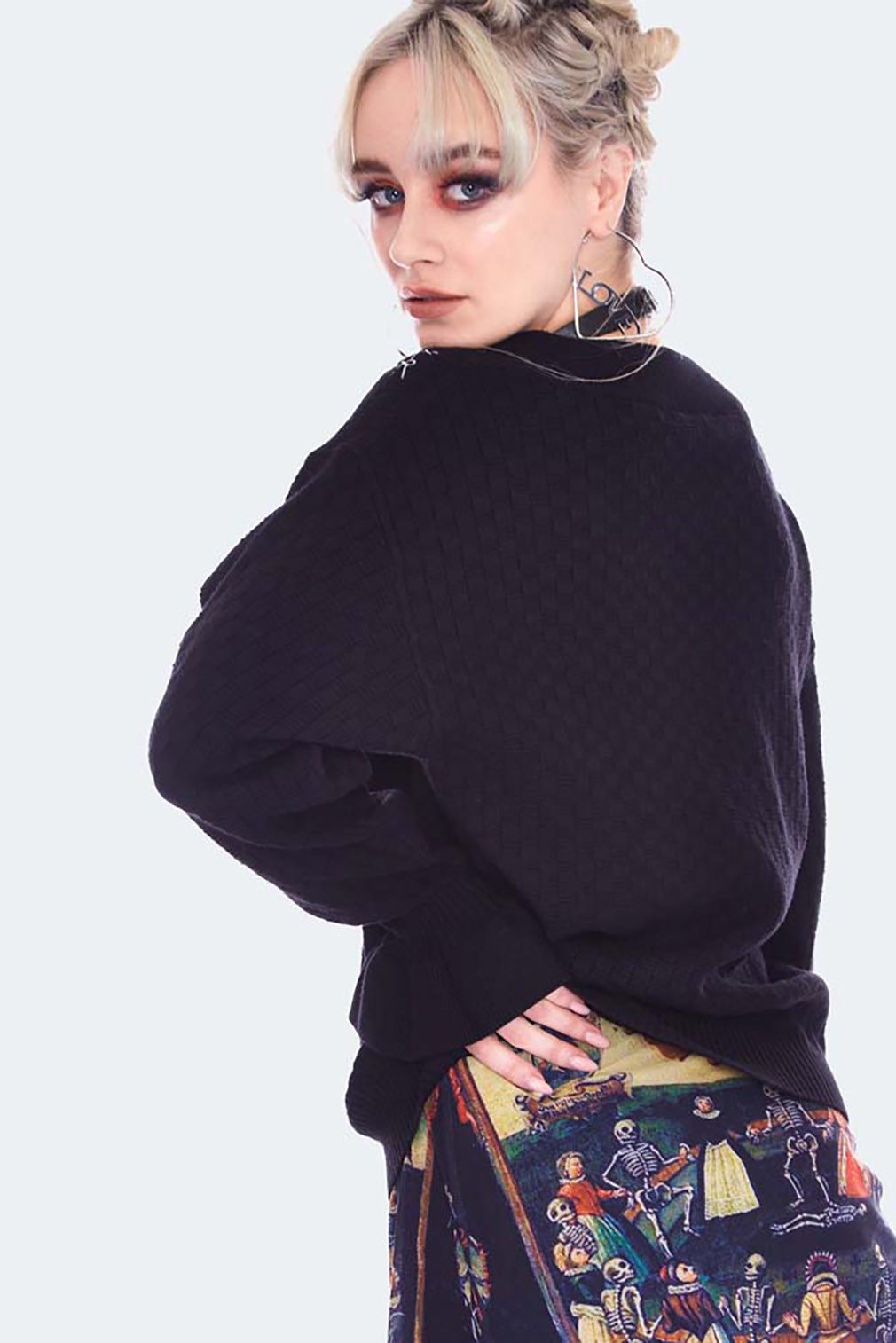 Jawbreaker Strickpullover Barbed Wire Strickpullover Bestickt Gothic Punk Grufti