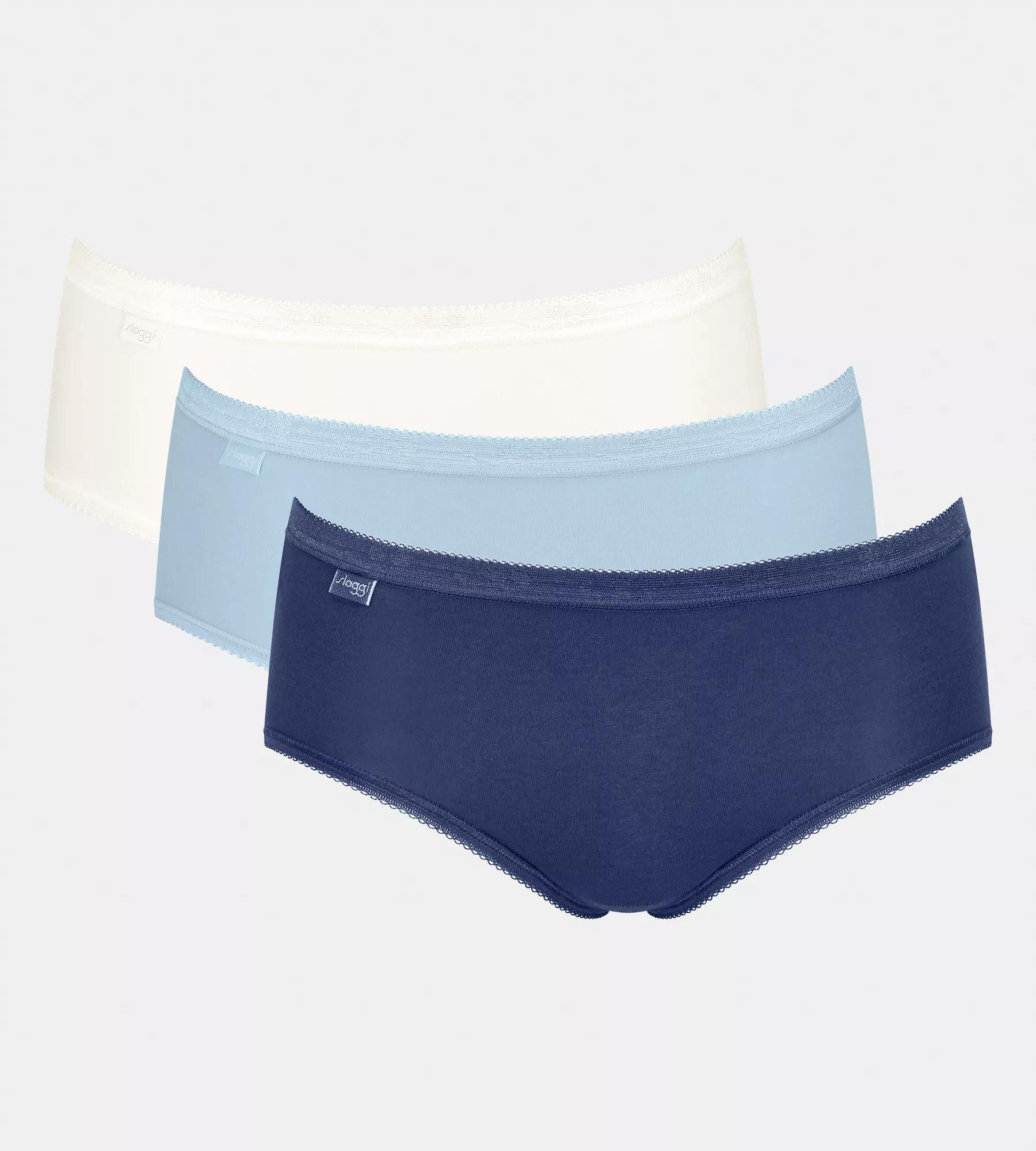 sloggi Midislip Basic+ Midi (3er Pack) perfekter Sitz, besonders weiche Nähte, Cotton-Mix, Multipack