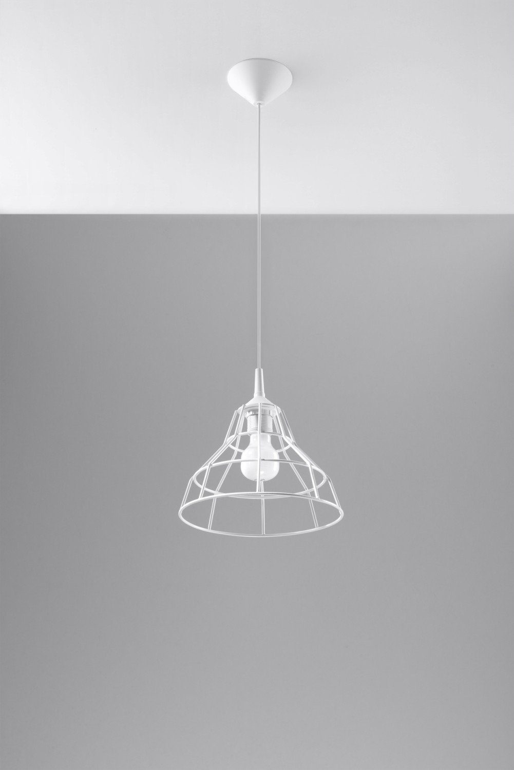 Licht-Erlebnisse Pendelleuchte ASAMA, Metall Kunstvoll Design Weiß Hängelampe Wohnzimmer Esszimmer Leuchtmittel, Frame ohne