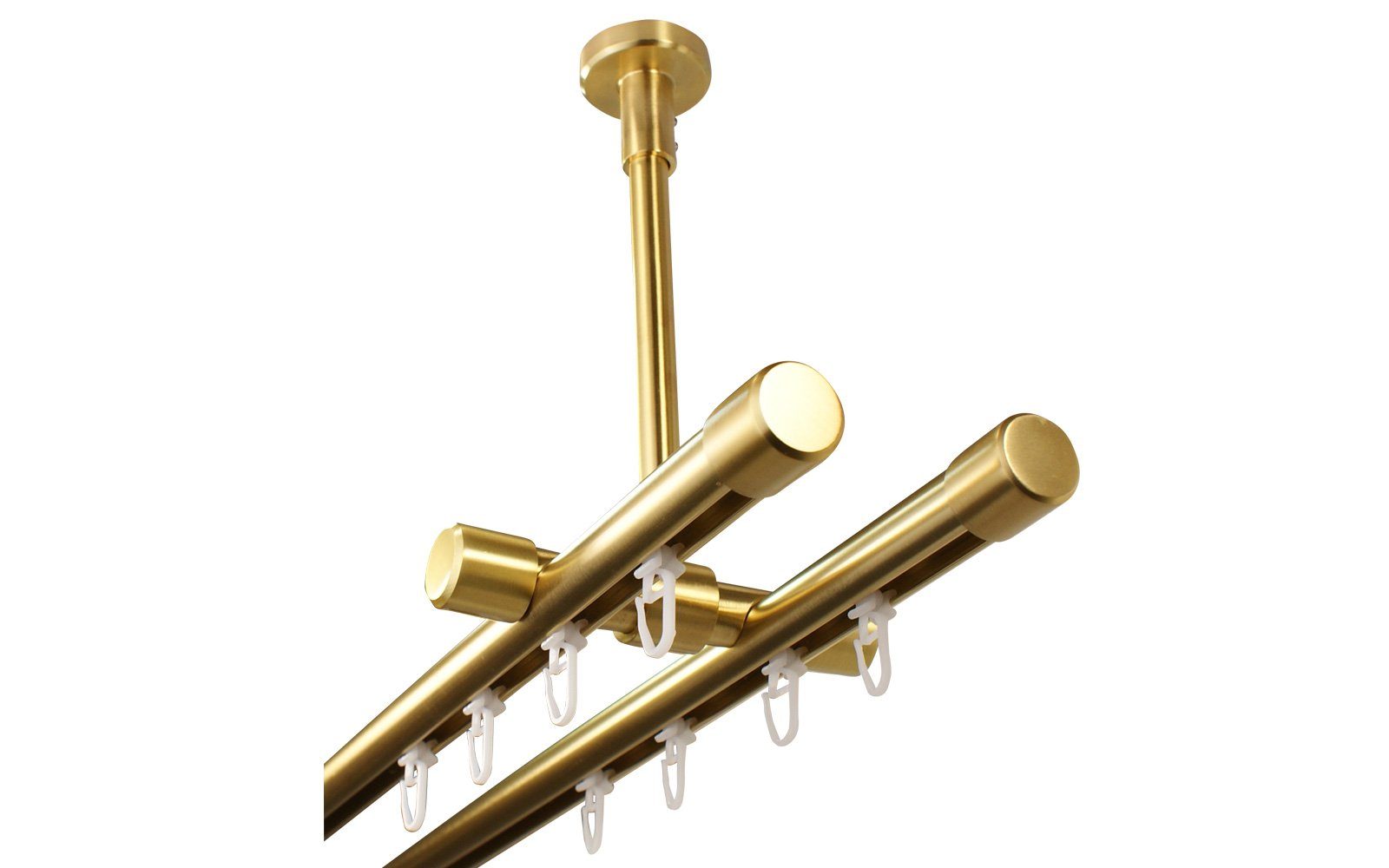 iso-design Gardinenstange Innenlauf 2-läufig Deckenmontage 20 mm Farbe Mess günstig online kaufen