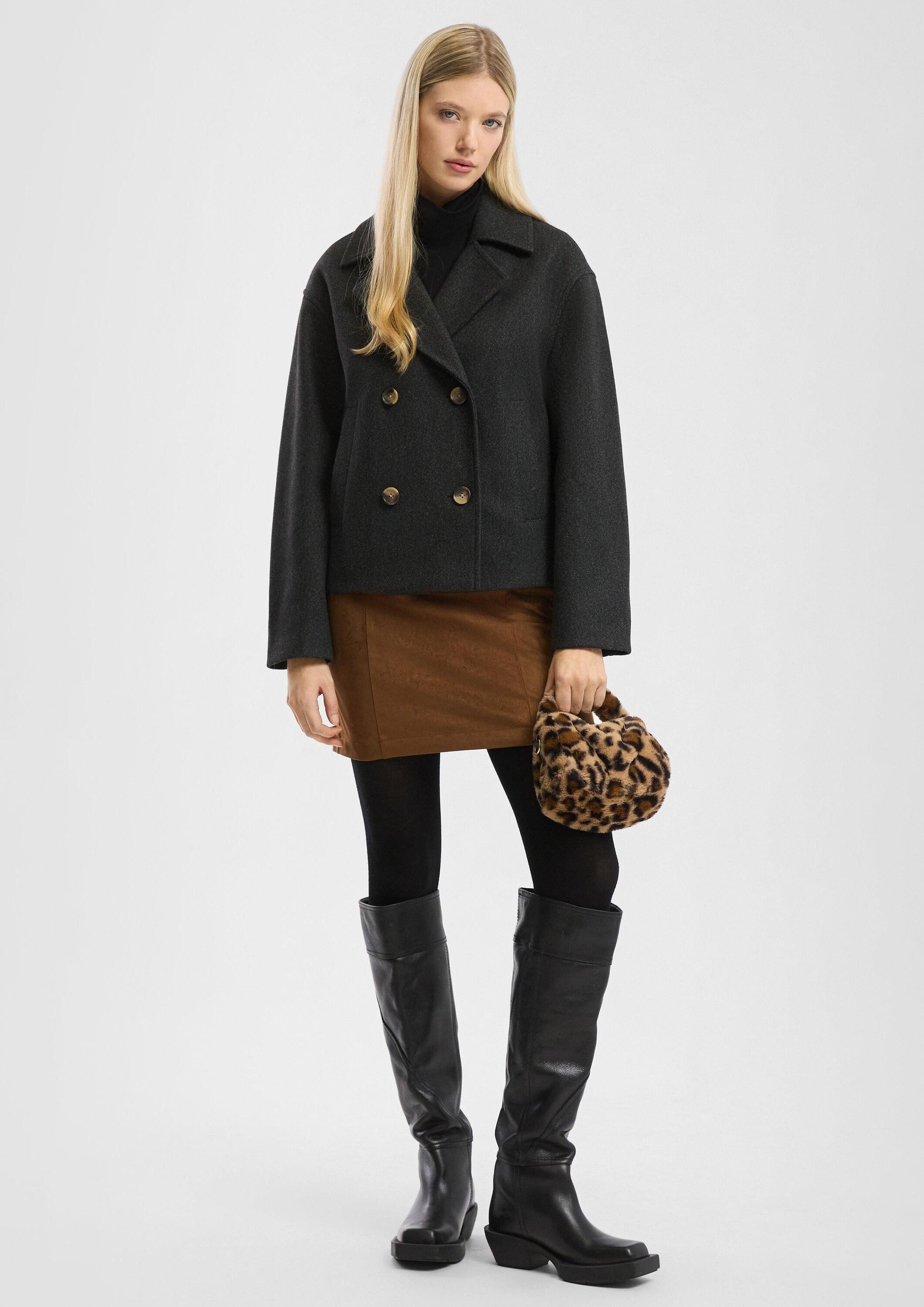 QS Funktionsjacke Outdoor-Jacke Cabanjacke in Wolloptik