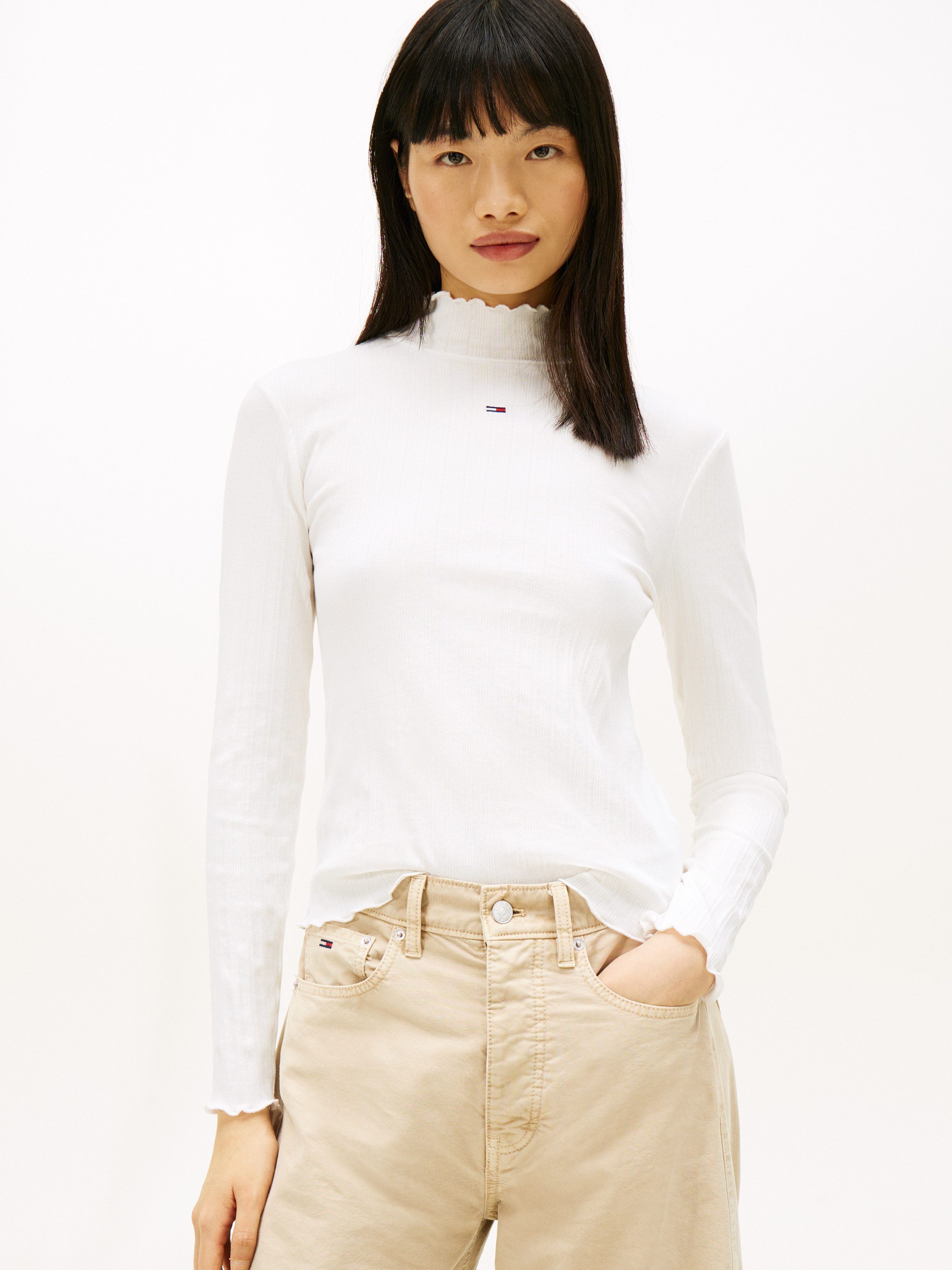 Langarmshirt TJW SLIM RIB LETTUCE EDGE LS