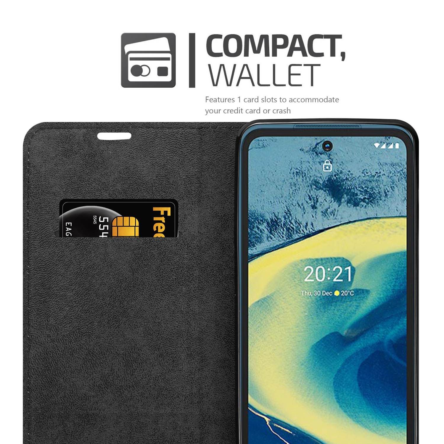 Cadorabo Handyhülle für Nokia XR20 Hülle Nokia XR20, Hülle Schutzhülle mit Standfunktion, Magnetverschluss und Kartenfach
