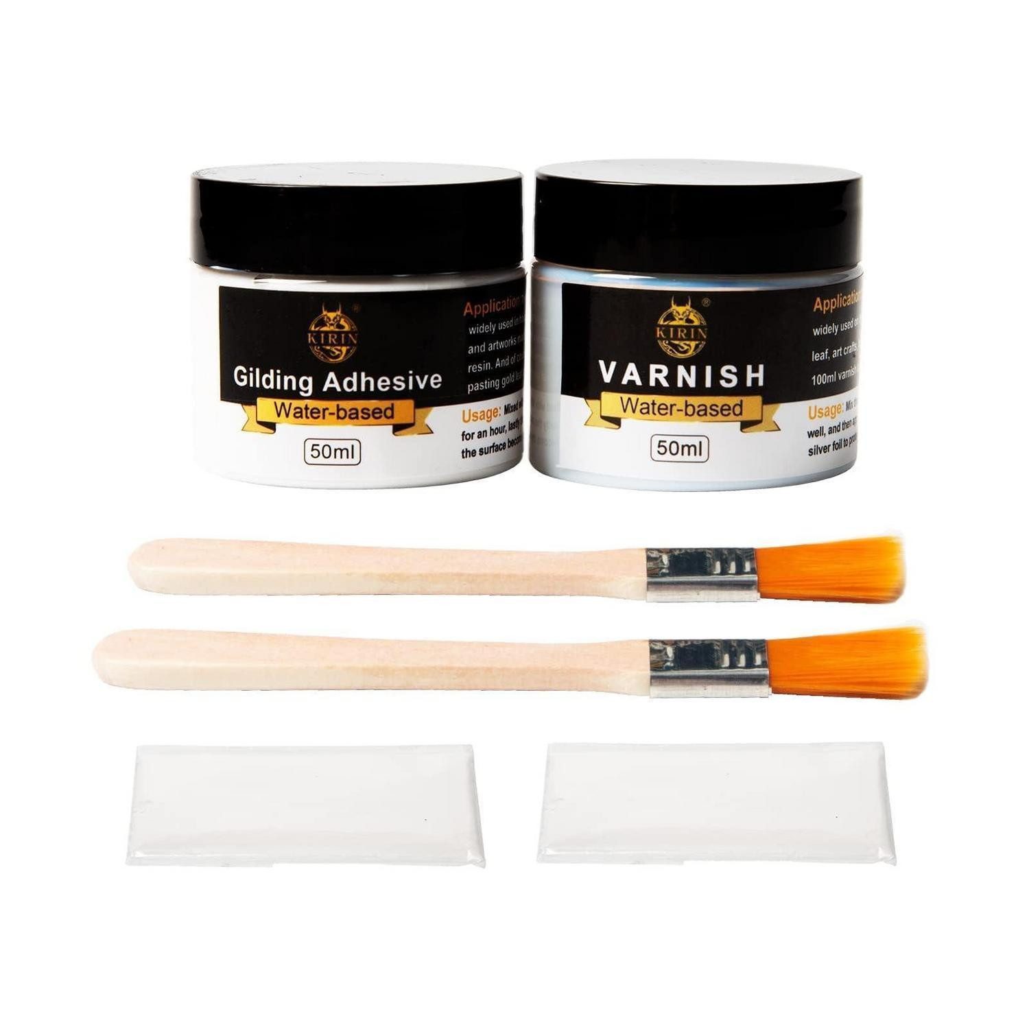 LuxusKollektion Bastelfilz Blattgold Kleber Set 100ml mit Schutzlack