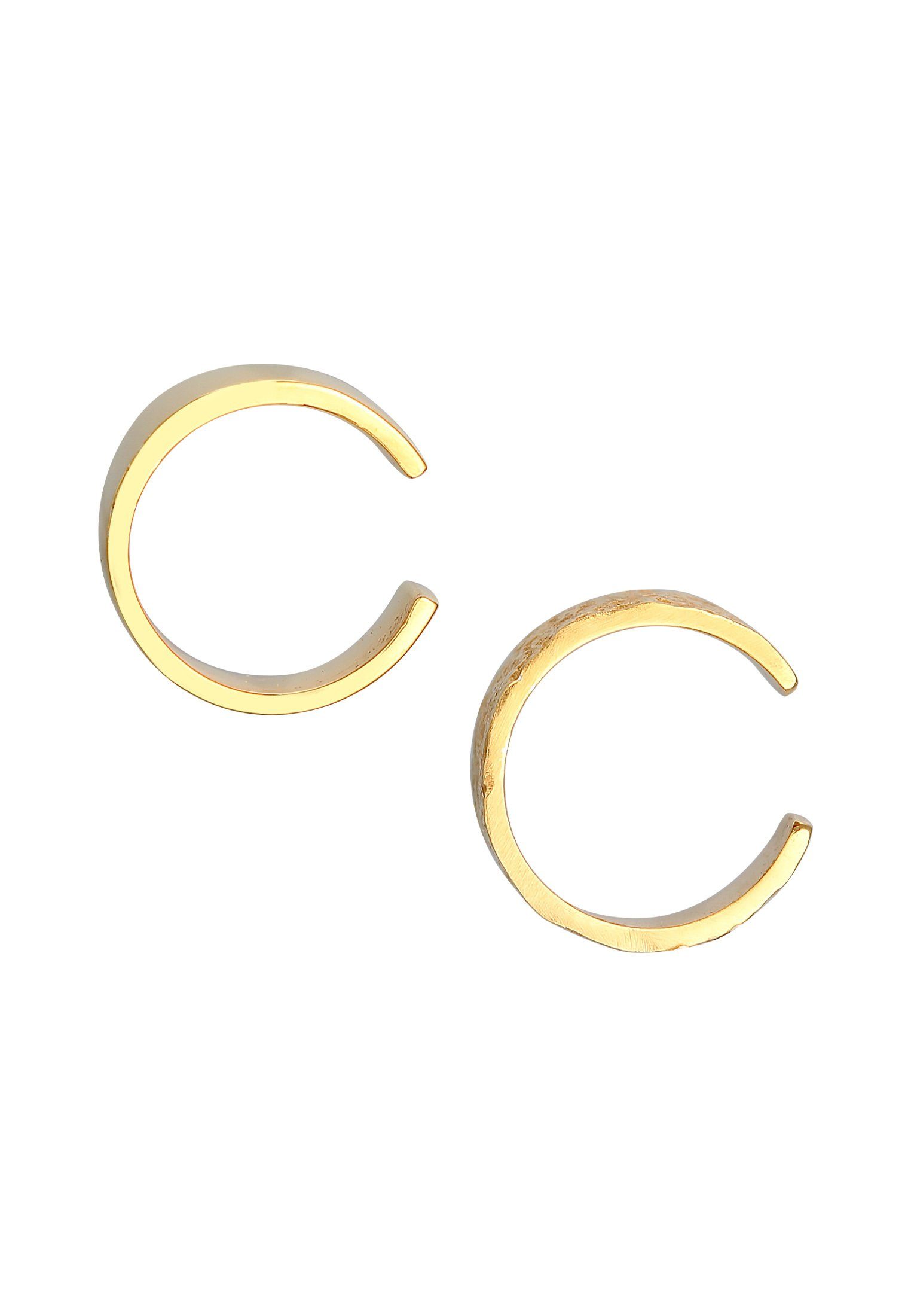Elli Ohrklemmen-Set Earcuff Breit Basic Gehämmert 2er Set 925 Silber