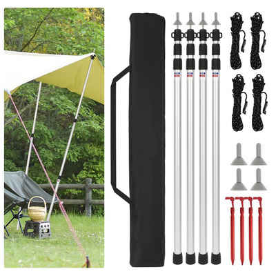 Randaco Zeltstange 4x Zeltstange Tragetasche Tarpstange Planen Aufstellstange 87-234cm