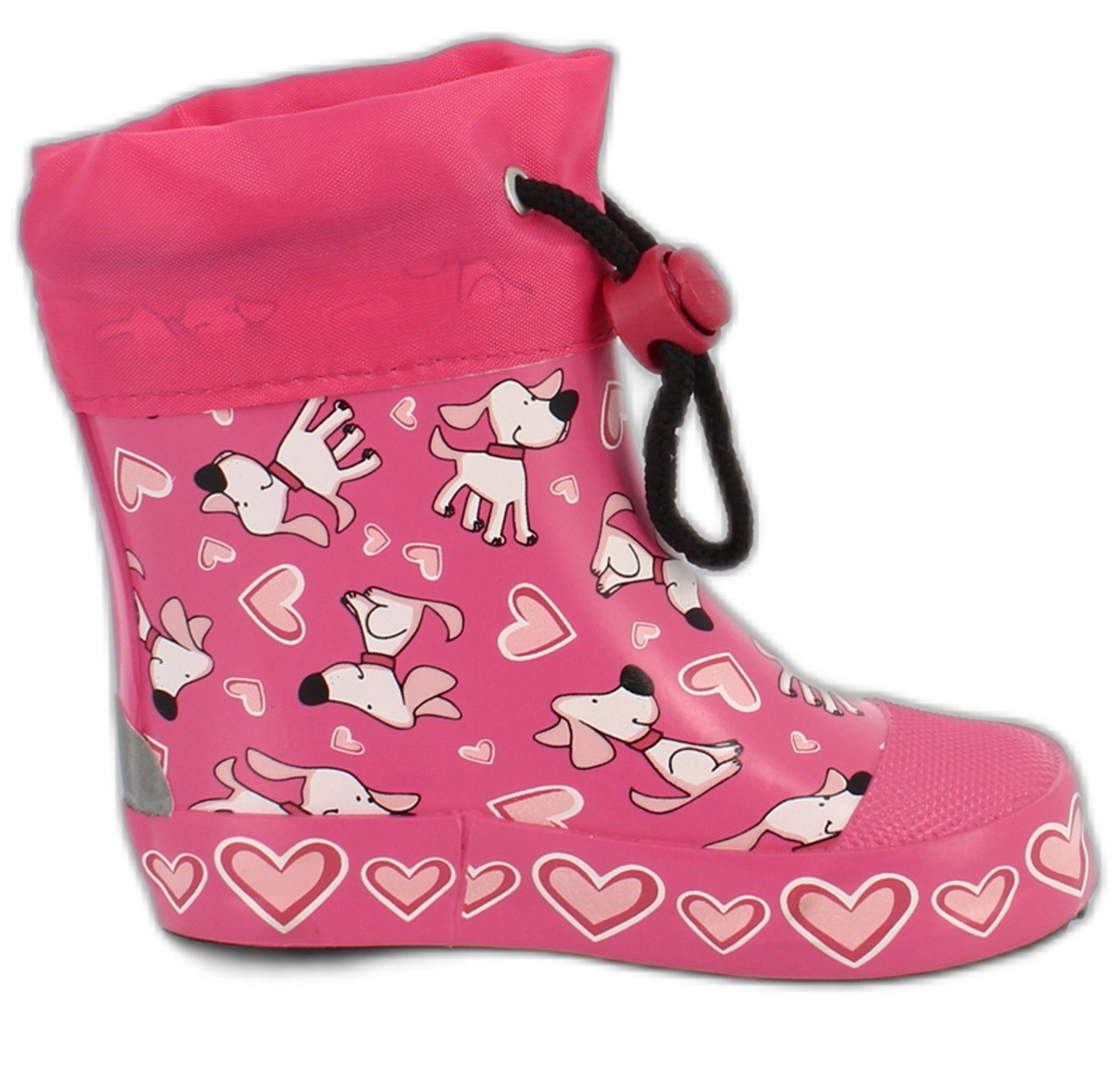 Beck Kleinkinder Gummistiefel Hunde Gummistiefel (lustige Hunde und Herzen, für trockene Füße bei Regen- und Matschwetter) wasserdicht, aus Naturkautschuk, herausnehmbare Einlegesohle