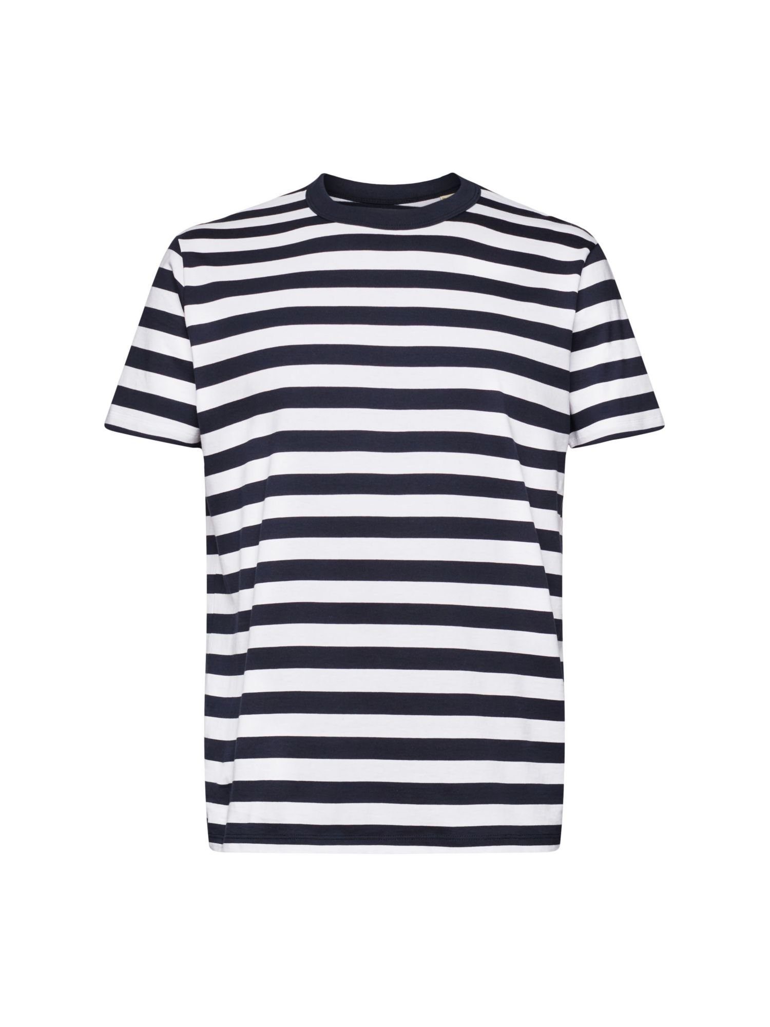 T-Shirt Esprit mit (1-tlg) NAVY Gestreiftes T-Shirt Rundhalsausschnitt