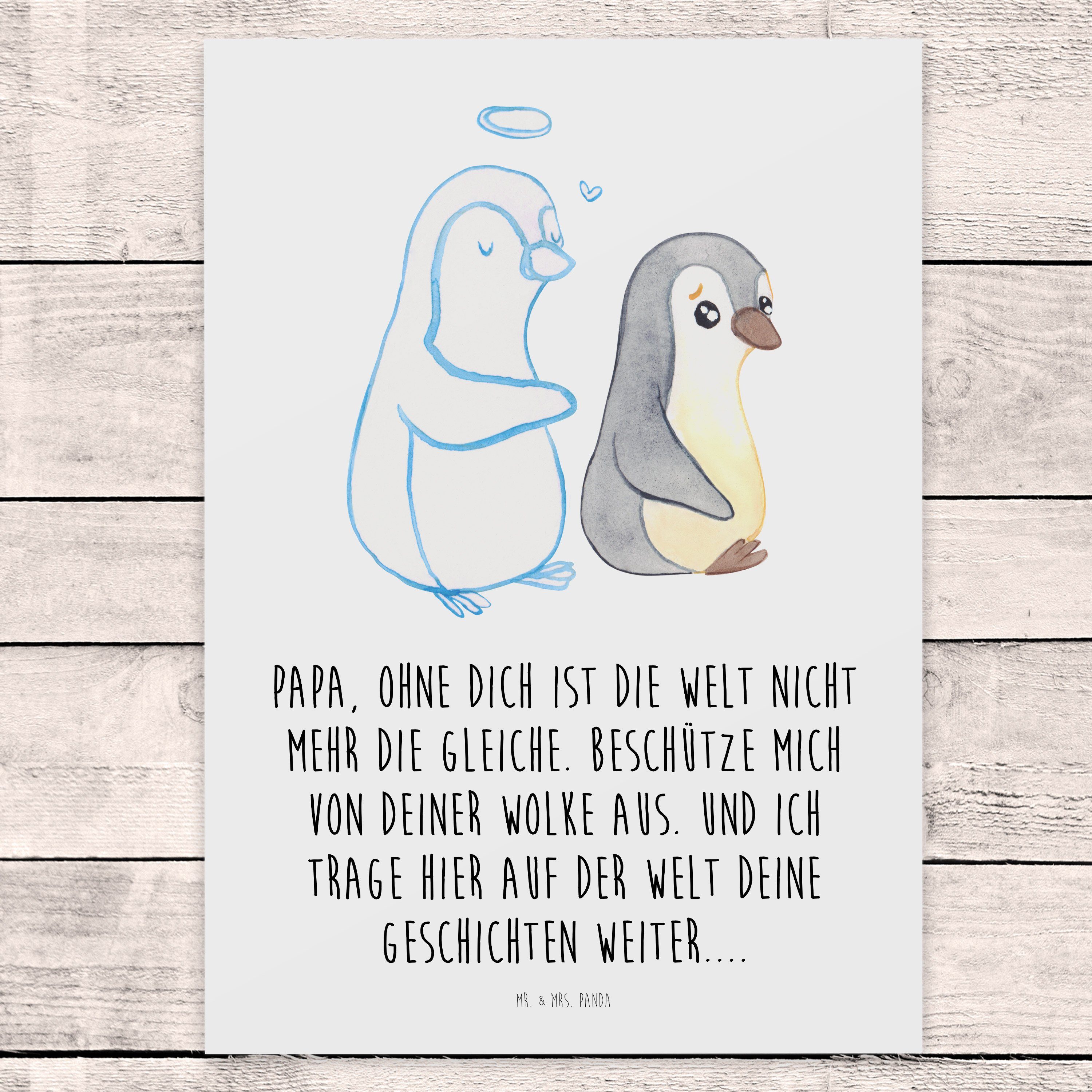 Mr. & Mrs. Panda - Beileidskarte - Papa Trauer Familien Vater, Beileidsprüche, Kondolenzkarte, Weiß