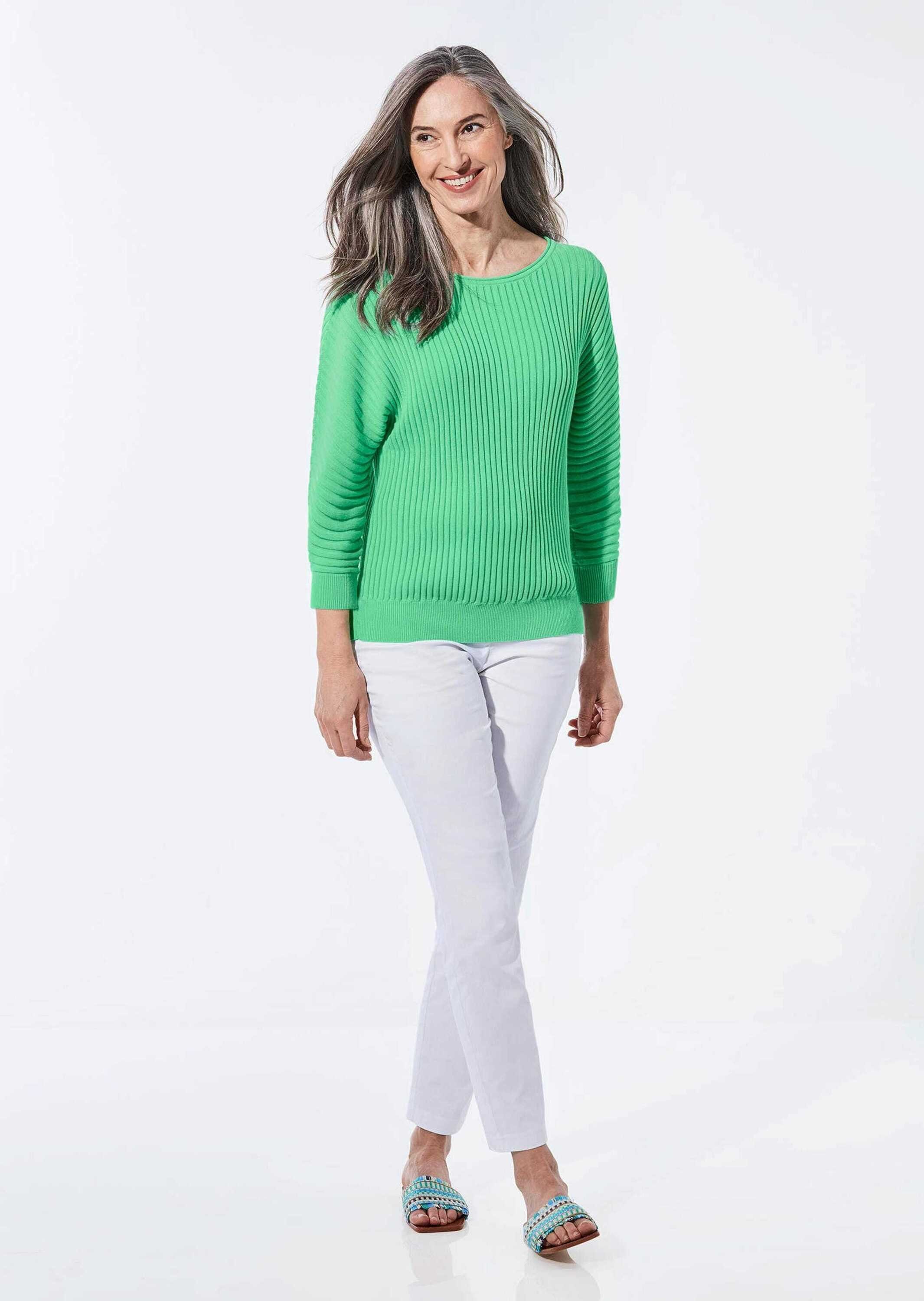 GOLDNER Strickpullover Baumwollmix mit Fledermausärmeln und günstig online kaufen