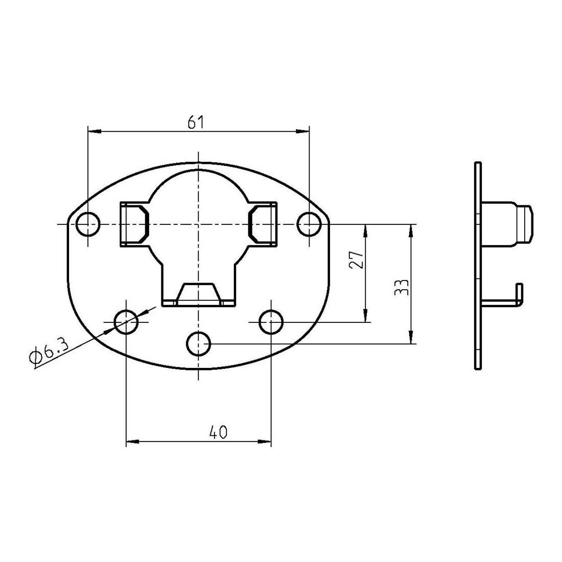 Rademacher Spannzange DELTA DORE Gegenlager Metall z. Anschrauben 4022