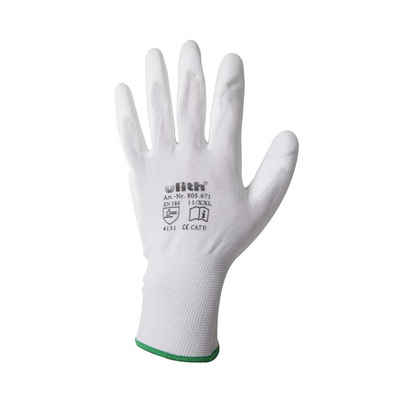 Scorprotect® Arbeitshandschuhe Arbeitshandschuhe Handschuhe PU / Nylon Feinstrick weiß Größe 11