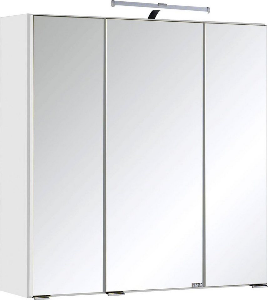welltime Spiegelschrank Trento, verschiedene Ausführungen und Farben Breite 60 cm, mit 3D-Effekt, Spiegeltüren, Inklusive LED-Beleuchtung