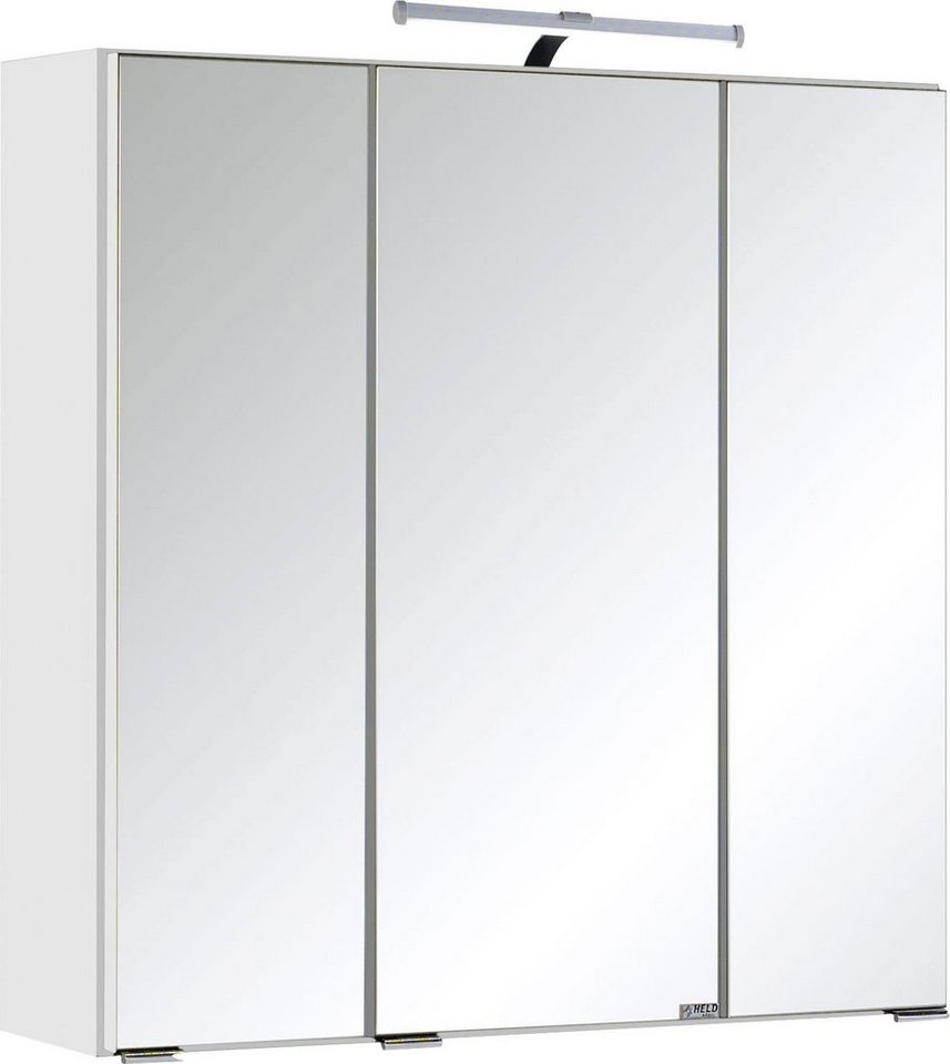 HELD MÖBEL Spiegelschrank Trento, verschiedene Ausführungen und Farben  Breite 60 cm, mit 3D-Effekt, Spiegeltüren, Inklusive LED-Beleuchtung