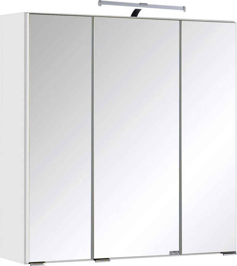HELD MÖBEL Spiegelschrank Trento, verschiedene Ausführungen und Farben Breite 60 cm, mit 3D-Effekt, Spiegeltüren, Inklusive LED-Beleuchtung