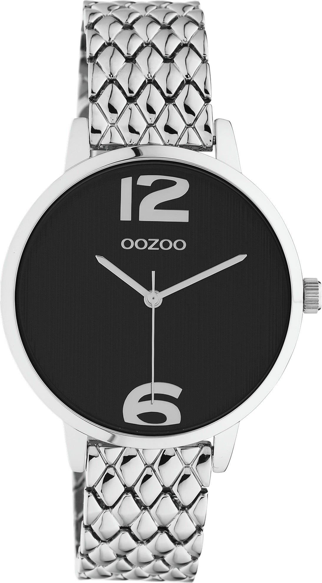 mittel 38mm) Damen (ca. Oozoo Edelstahlarmband, Armbanduhr Timepieces, rund, Quarzuhr Damenuhr OOZOO Elegant-Style