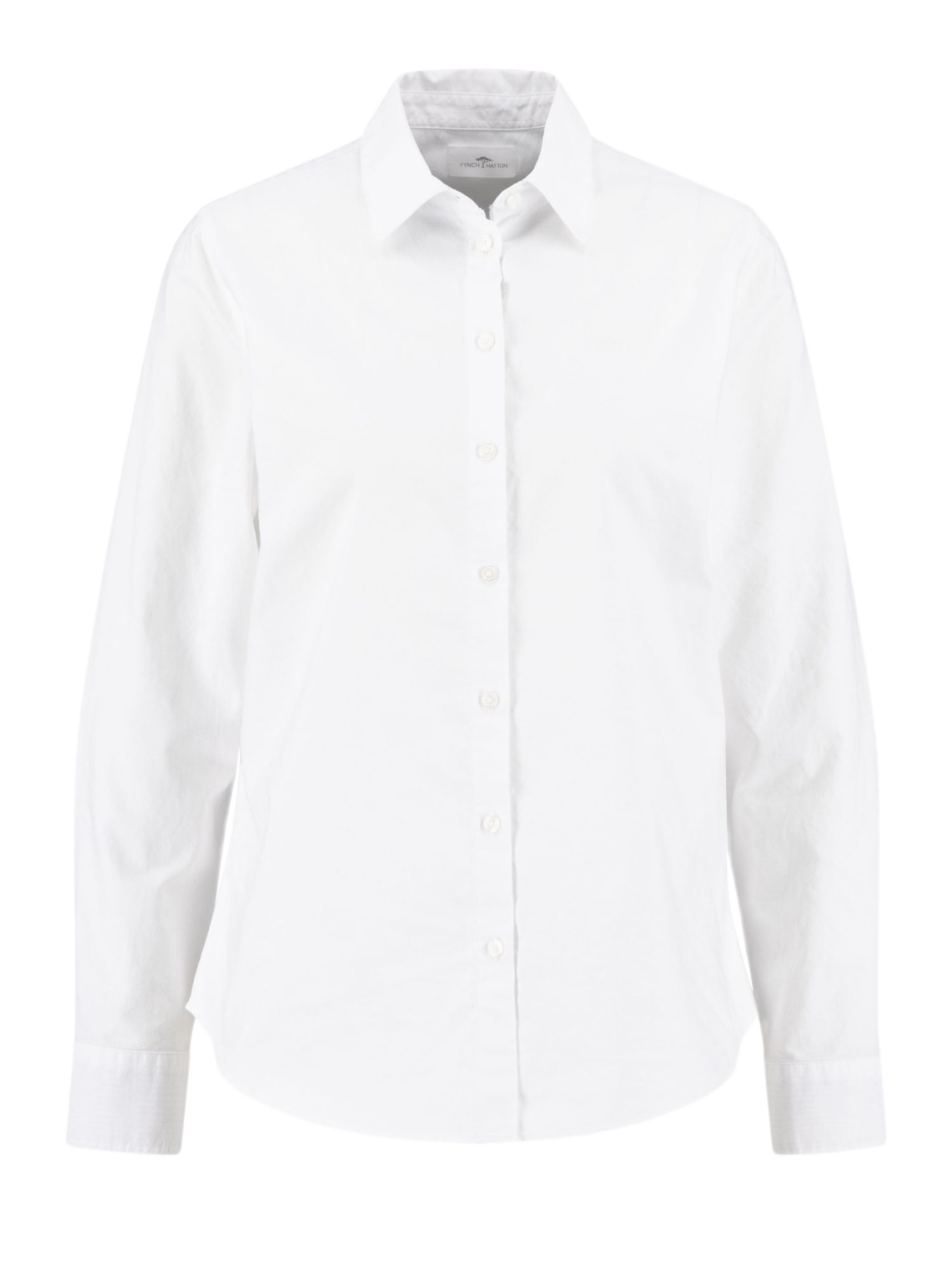 FYNCH-HATTON Langarmbluse weiß,Casual,Baumwolle,Unifarben,Kent,Lang,Casual Fit