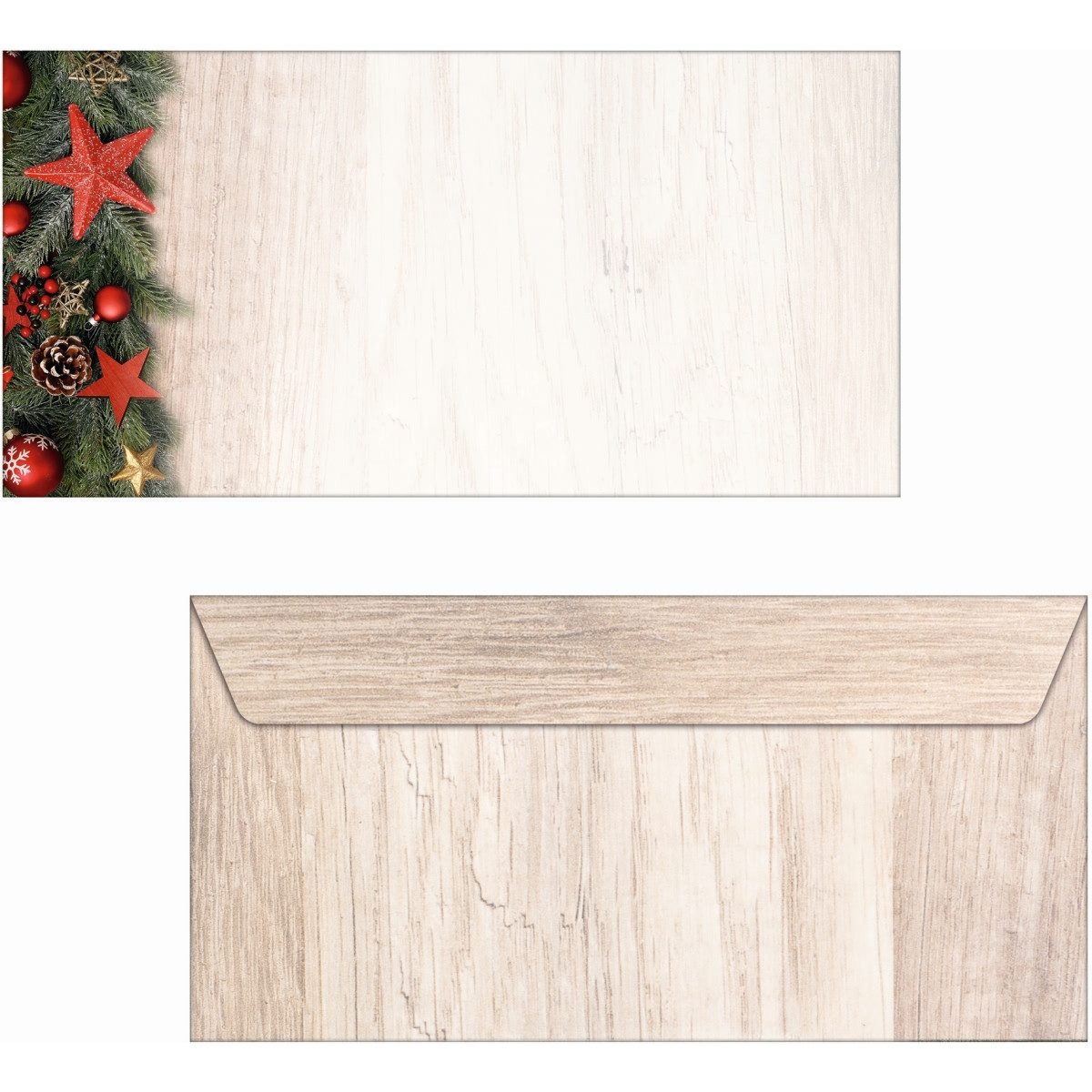 Sigel Briefumschlag Weihnachtsumschlag DIN lang 90g 50 Stück Chalet Style