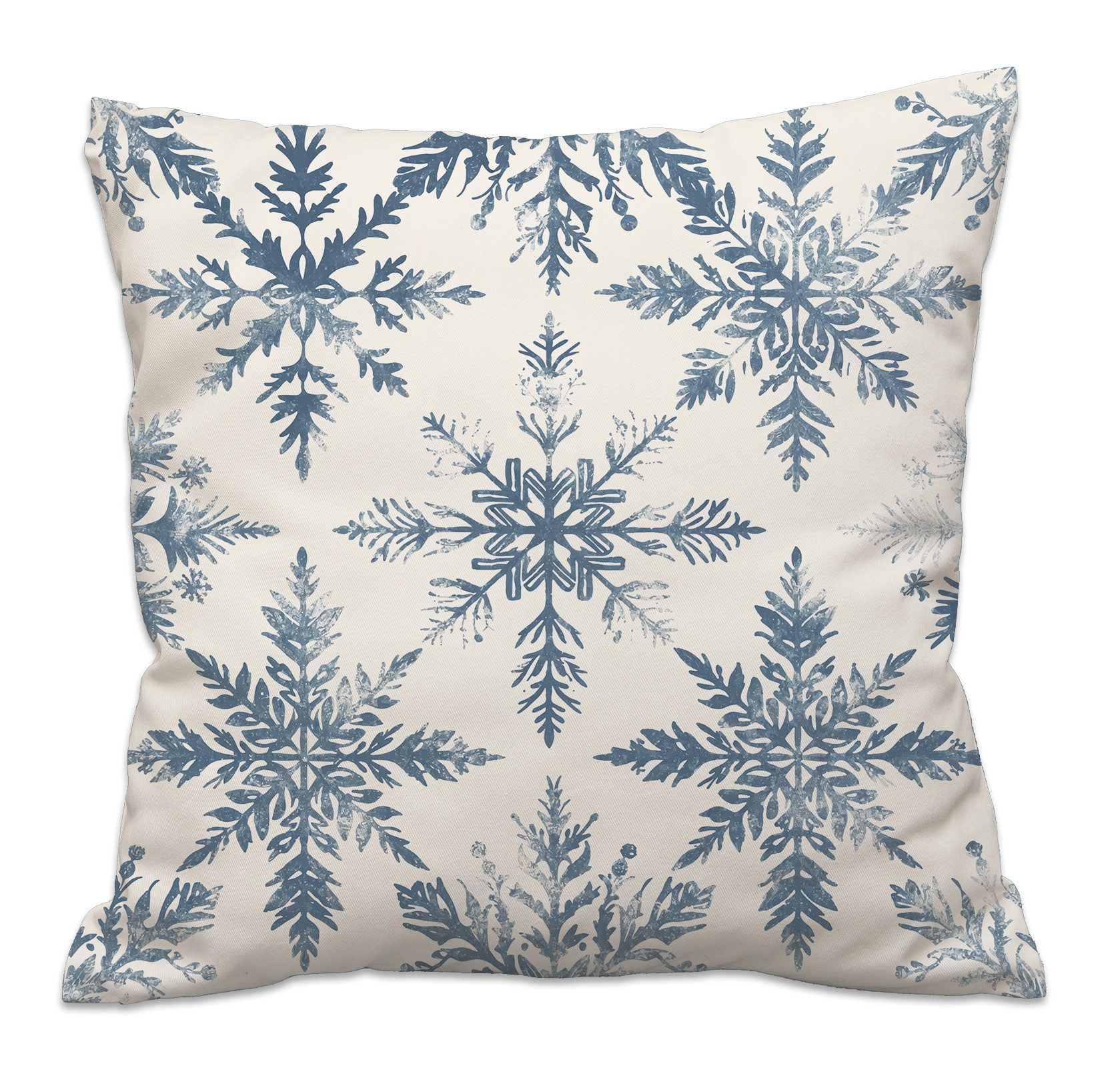 queence Dekokissen Schneeflocken, Dekokissen mit HD Premium Druck Weihnachten