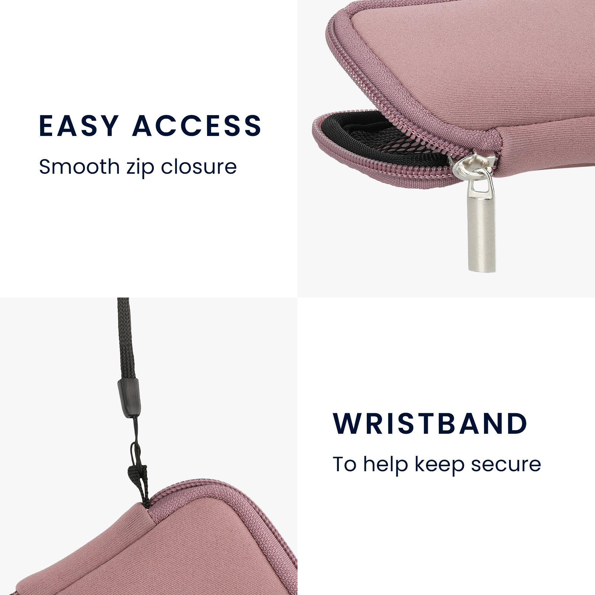 kwmobile Kopfhörer-Schutzhülle In-Ear Kopfhörer Tasche Hülle aus Neopren mit Innentasche für Zubehör, Kleine Aufbewahrungstasche für In Ear Headphones – Bild 4 von 5