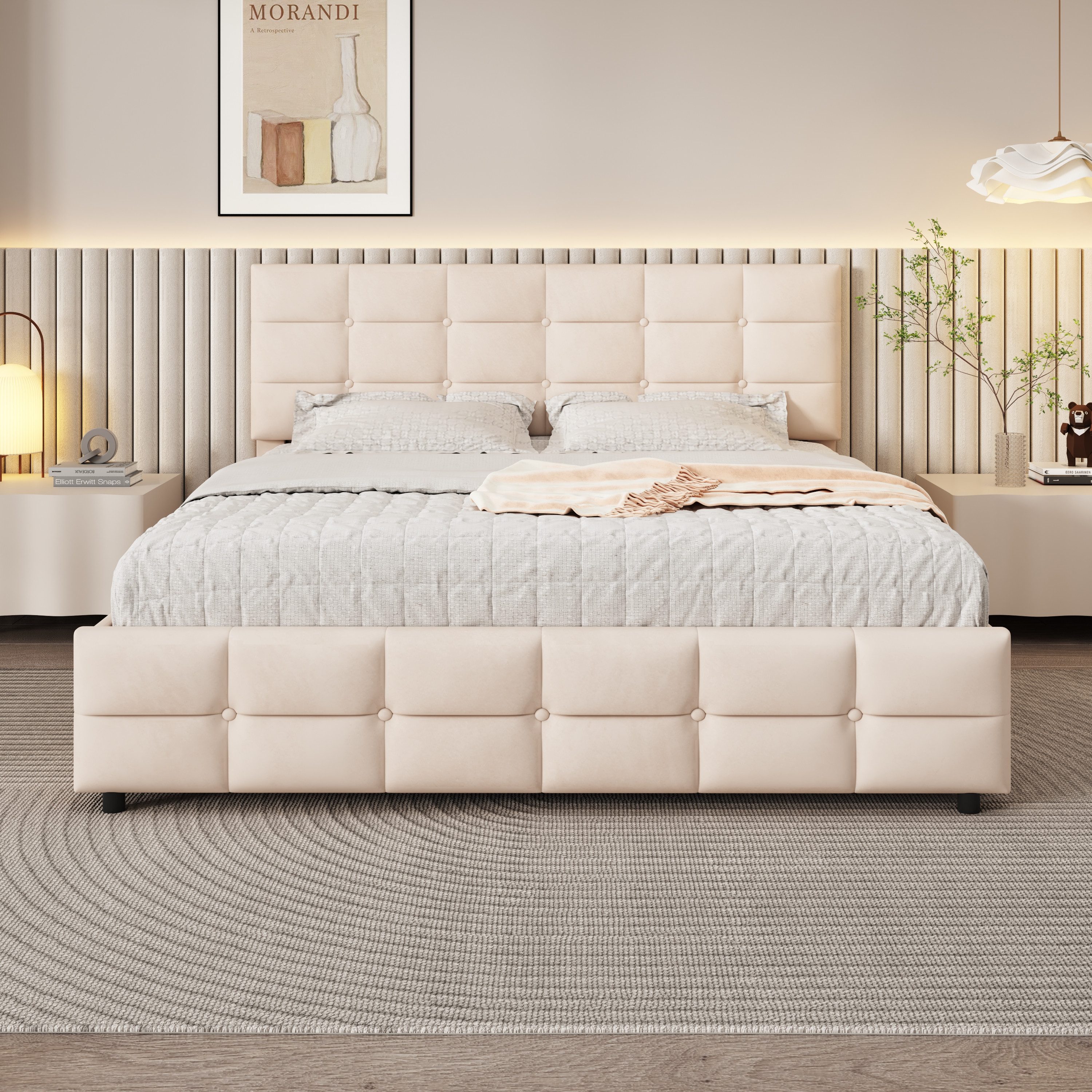STILVORA Polsterbett 180x200 Bettgestell mit Stauraum günstig online kaufen