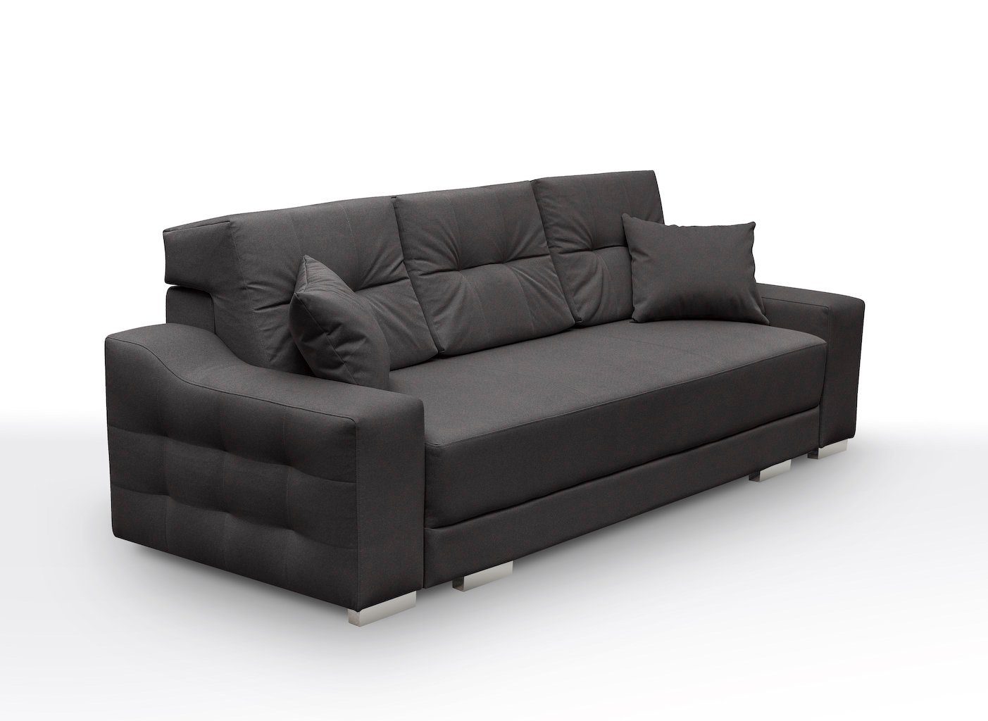 Sofa Elegantes Rauch 3-Sitzer Malvina Siblo Schlaffunktion Dreisitzer mit