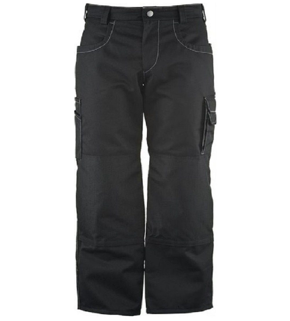 JOB Arbeitshose Bundhose Arbeitshose schwarz mit Kniepolstertaschen aus CORDURA