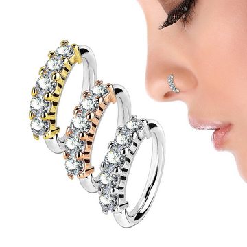 Taffstyle Nasenpiercing Piercing Ring mit 5 Kristallen Nasen Tragus Ohr, Ring Glitzer Lippen Ohr Nasenpiercing Ohrpiercing Nasenring Klemmring