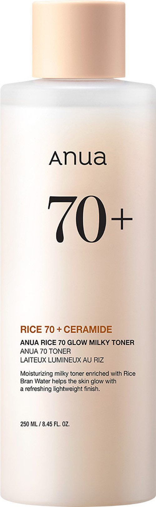 Anua Toner RICE 70 GLOW MILKY TONER, für trockene Haut, spendet Feuchtigkeit und stärkt die Hautbarriere