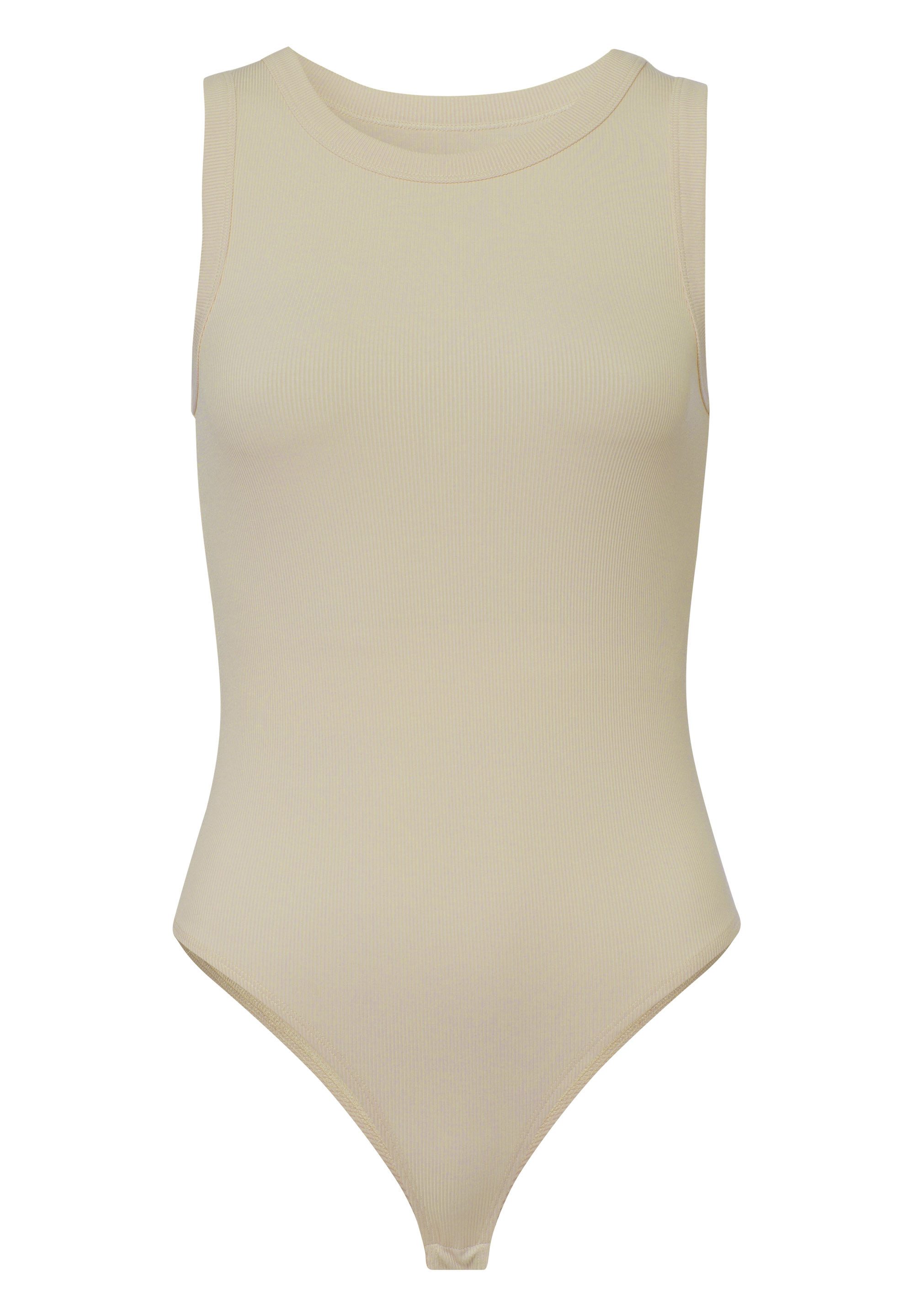 Les Lunes Kurzarmbody RYLIEE Body Rib Rippstrick, figurbetont, Rundhals, Druckknöpfe, bequem, Basic
