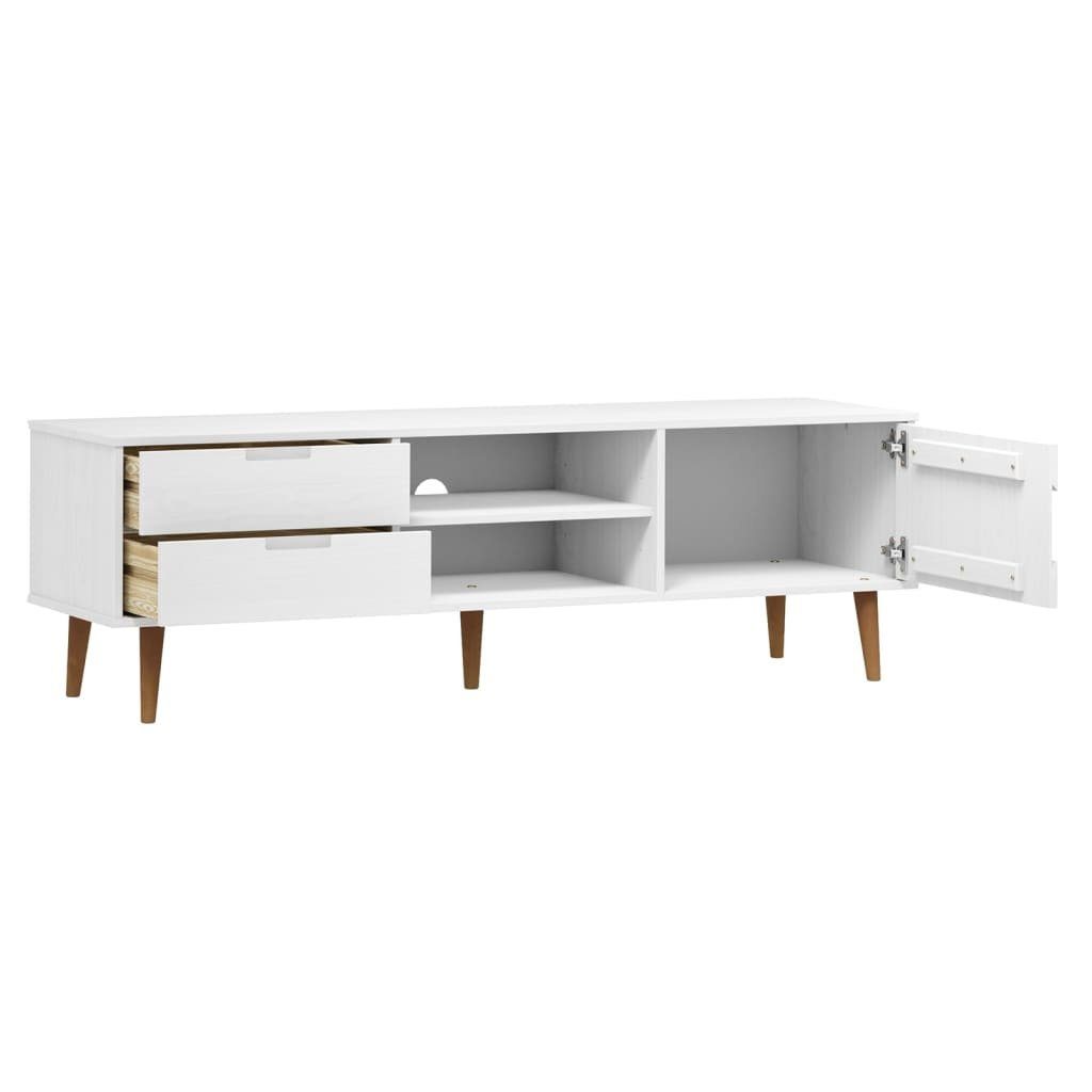 cm Weiß Massivholz furnicato 158x40x49 TV-Schrank Kiefer MOLDE