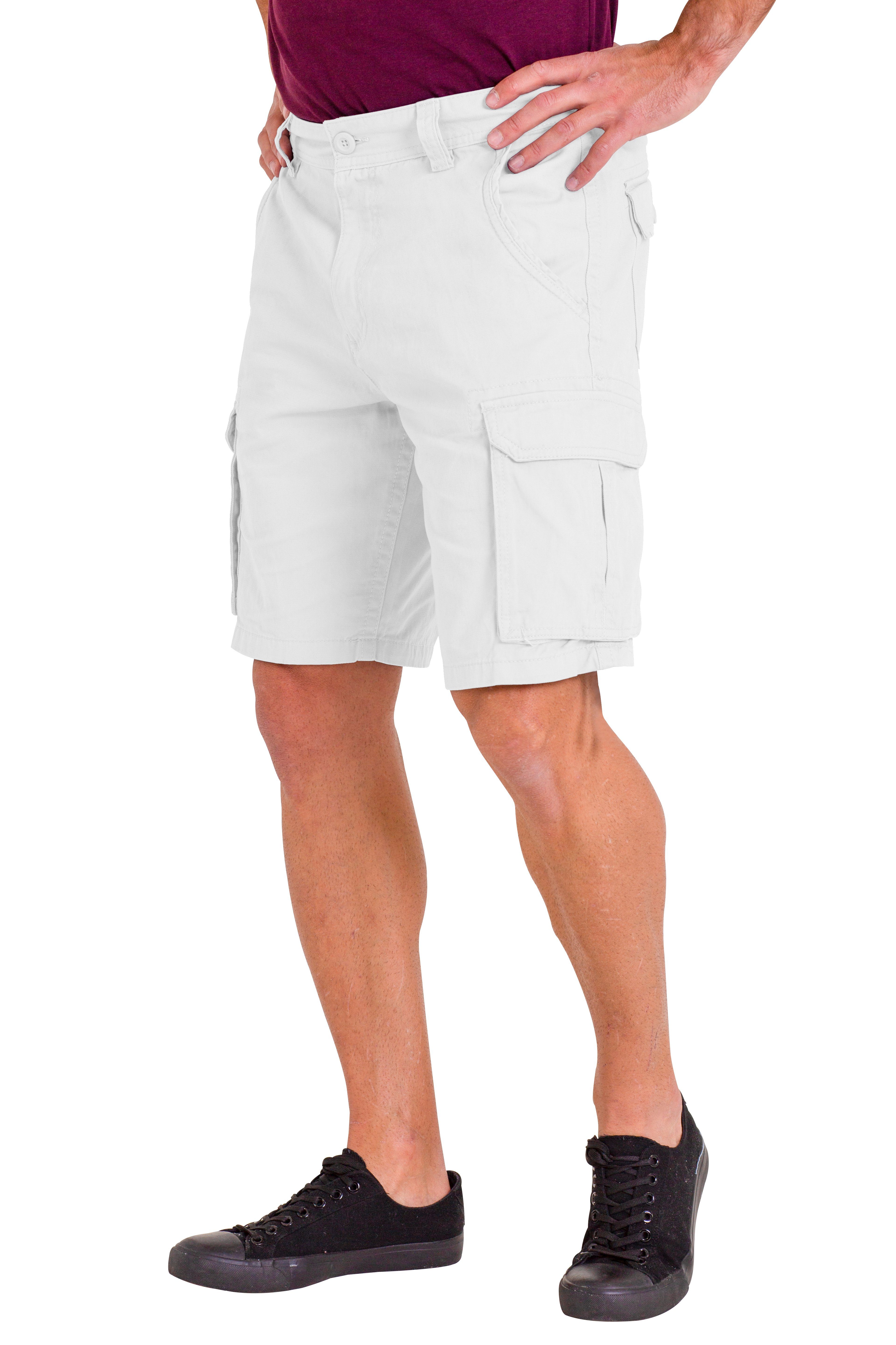BlauerHafen Cargoshorts Herren Premium Cargo Shorts 100% Baumwolle 6 Taschen Sommer Halbhose