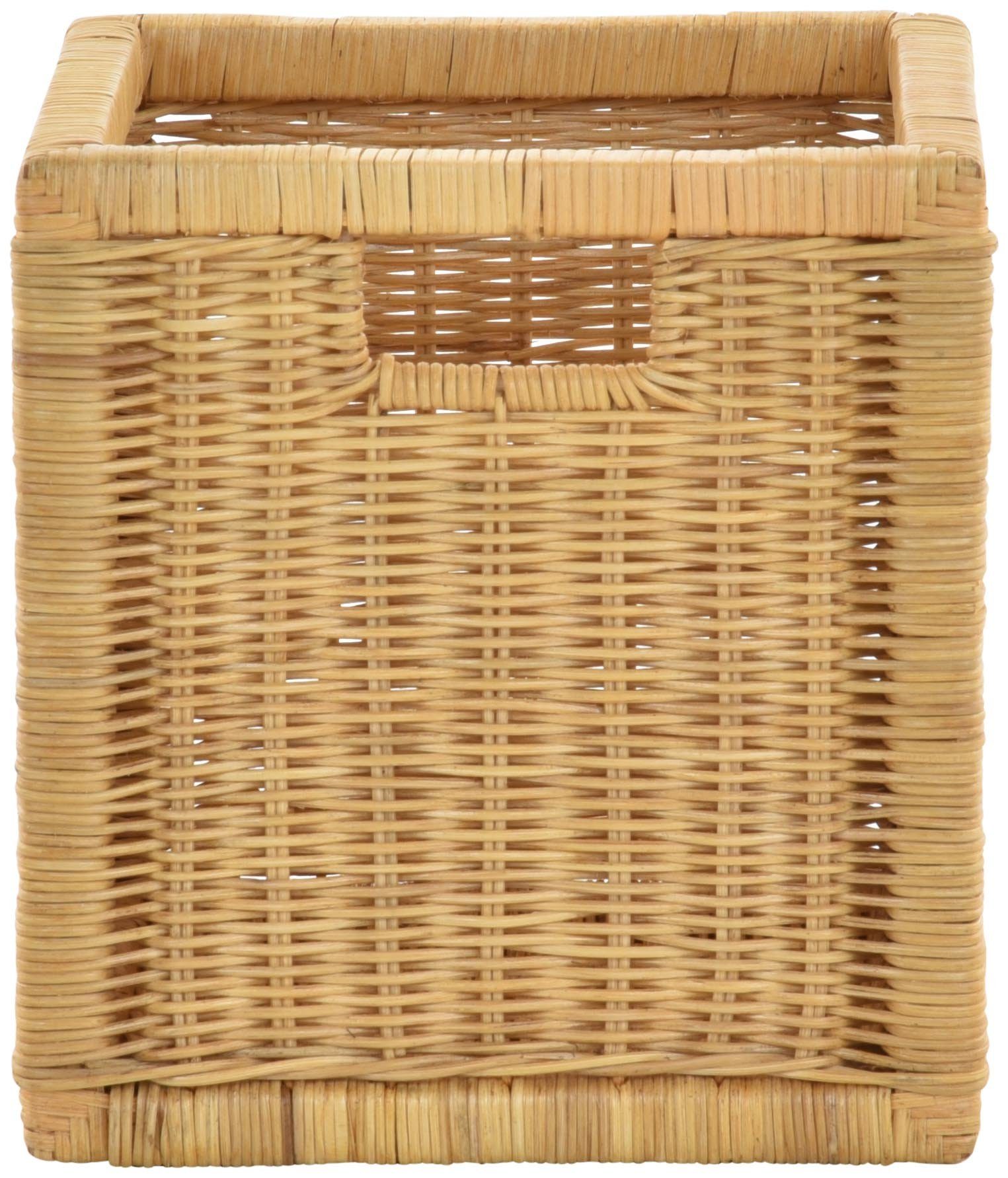 Krines Home Regalkorb Set/2 Regalkorb Aufbewahrungskorb geflochten Rattan (Quadratisch) (2-teiliges Set), Korbset Aufbewahrung Regal Schrankkorb Korb, ca. 28 x 29 x 30 cm