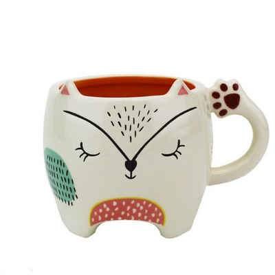Winkee Tasse »Kaffeebecher Katze Pet Art Mug weiß/bemalt«