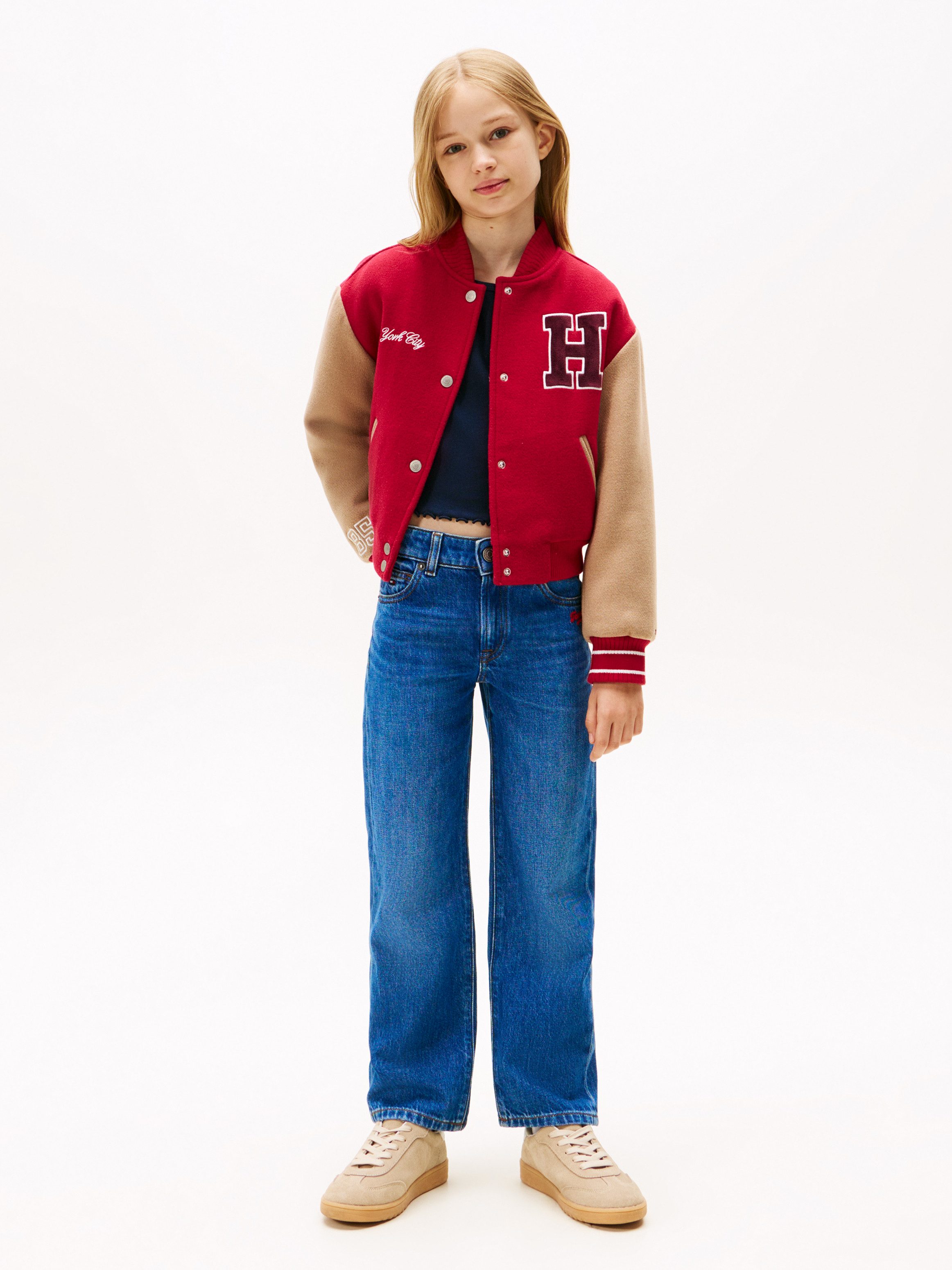 Tommy Hilfiger Straight-Jeans GIRLFRIEND DARK WASH Kinder bis 16 Jahre