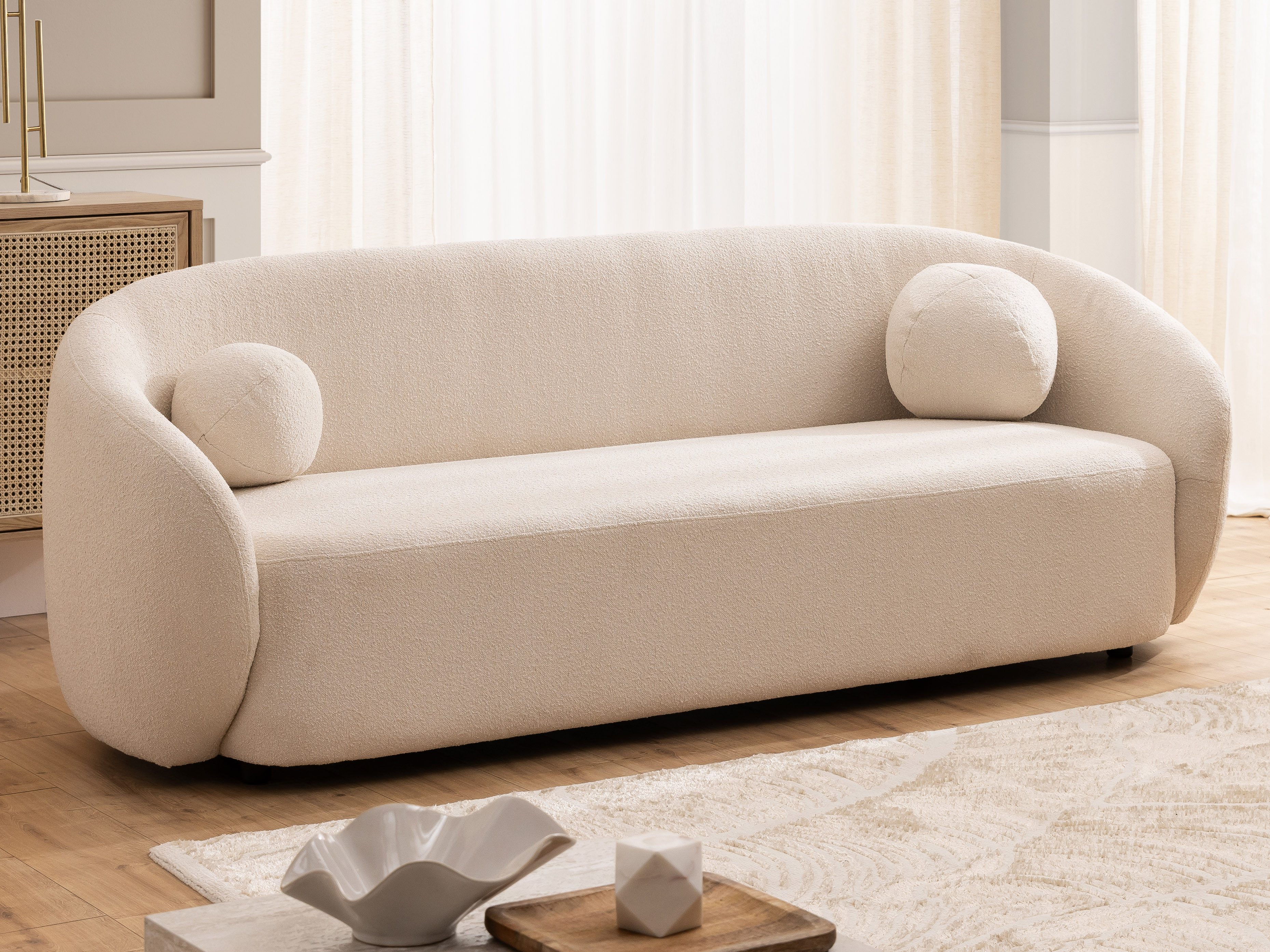 S-Style Möbel 3-Sitzer Sofa Roundi Bouclé günstig online kaufen