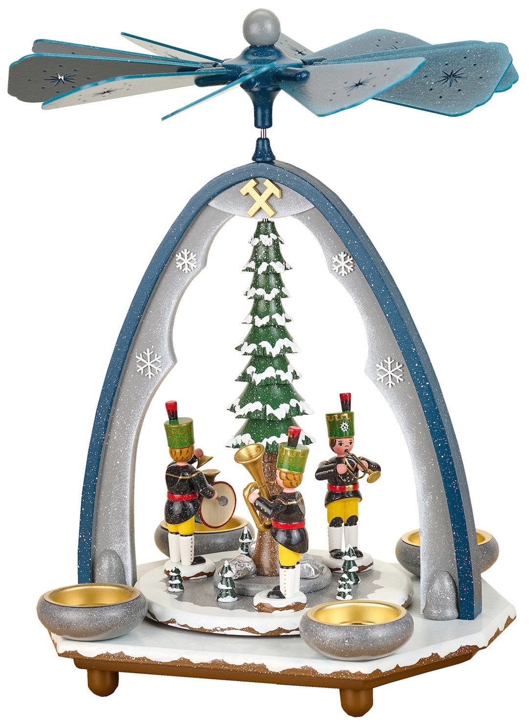 Hubrig Volkskunst GmbH Weihnachtspyramide Hubrig Pyramide Bergmannskapelle, Handarbeit aus dem Erzgebirge