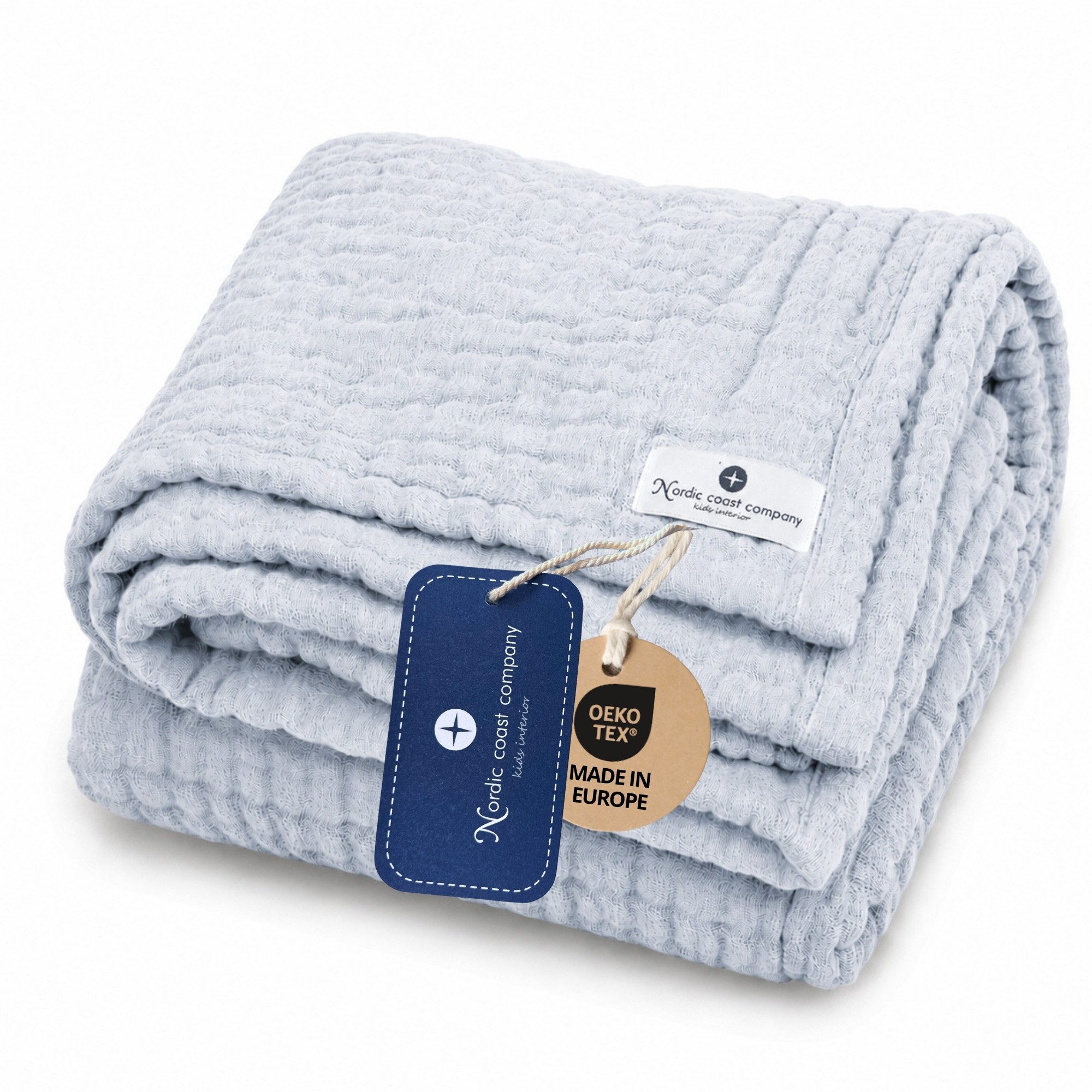 Babydecke Babydecke Musselin Kuscheldecke Puckdecke Baby & Neugeborene, Nordic Coast Company, Sommerdecke, Puck-u. Stilltuch, Einschlagdecke, Baumwolle atmungsaktiv