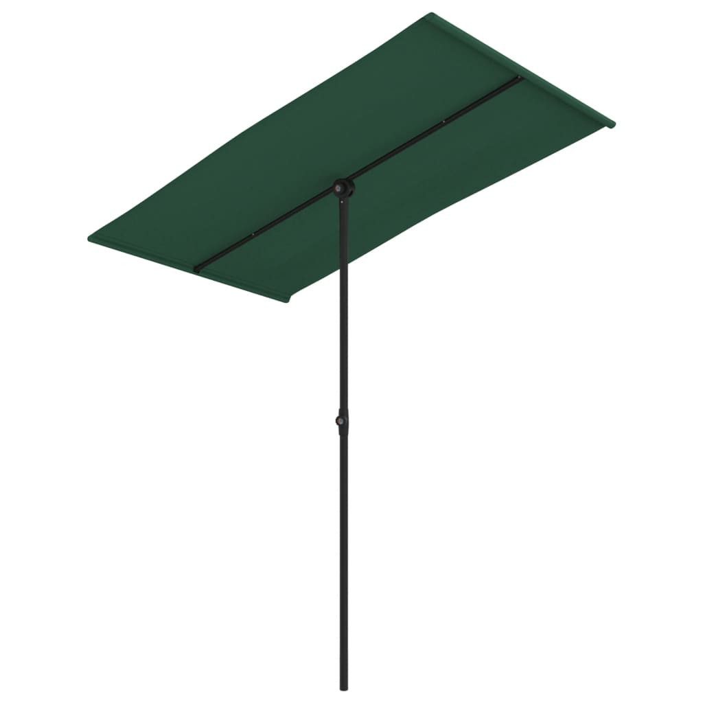 vidaXL Sonnenschirm, Balkonschirm mit Aluminium-Mast 180 x 110 cm Grün