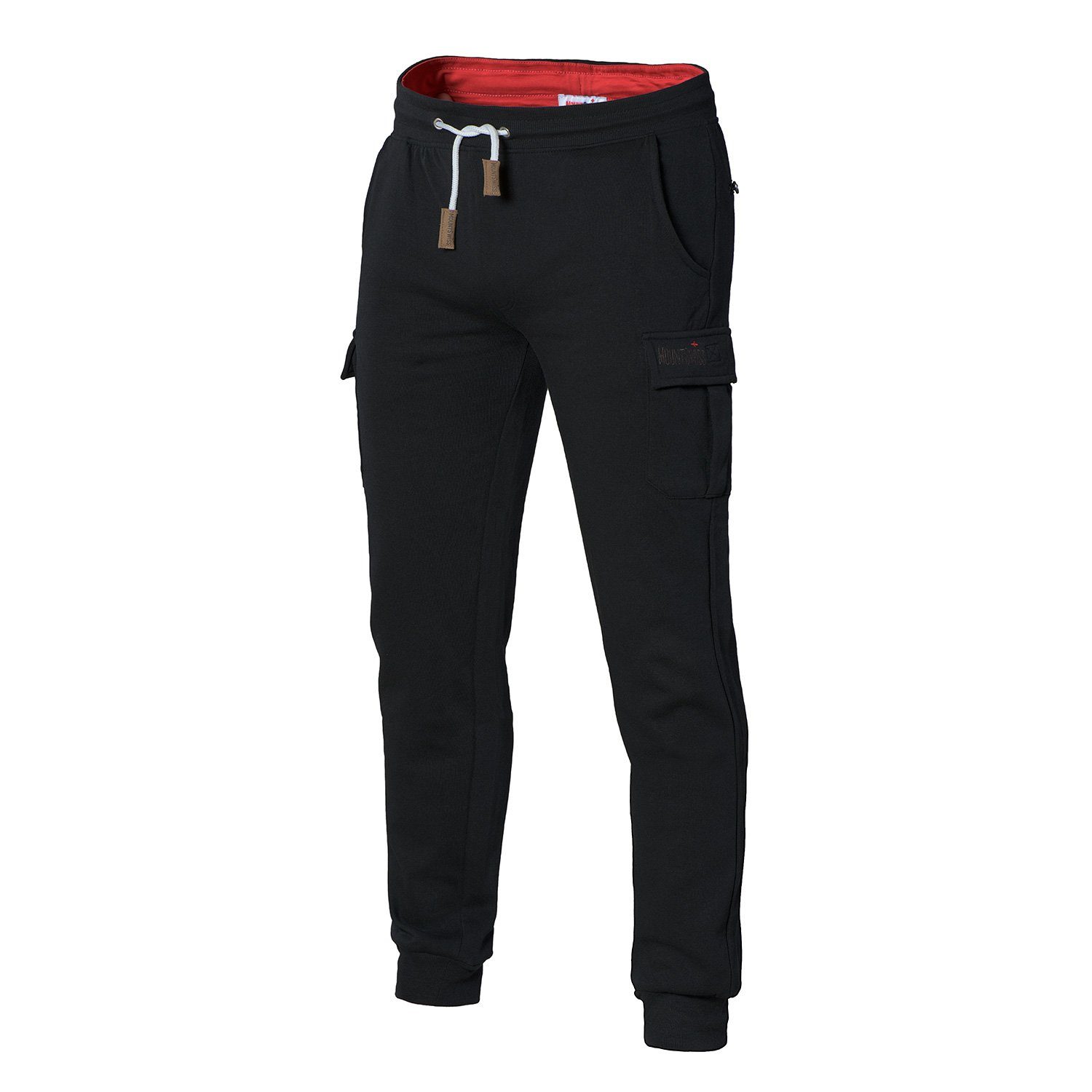 Mount Freizeithose Swiss schwarz Jogginghose lange Herren I (1-tlg) Mount Herren CARGO lange Sweatpants Swiss