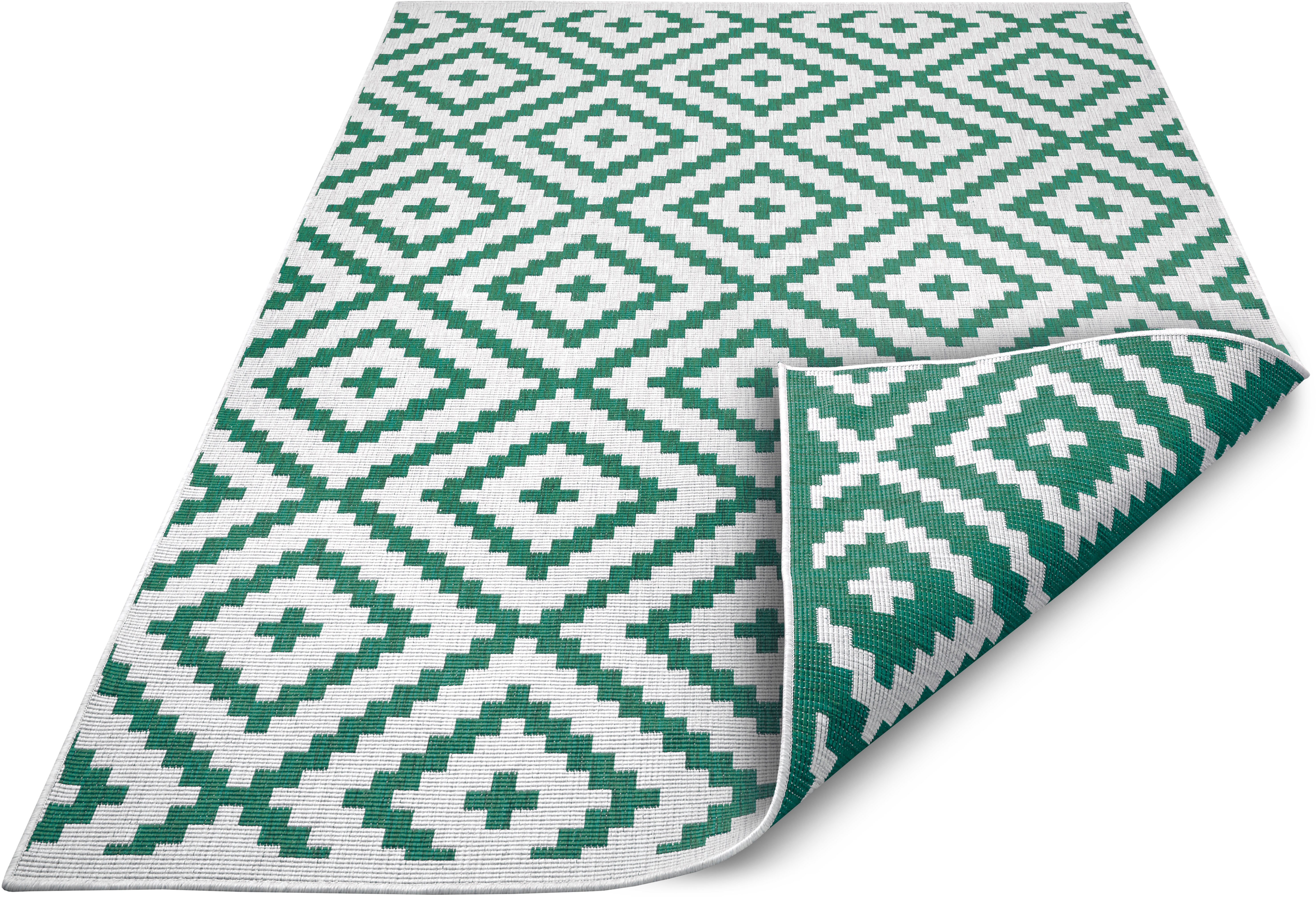 OTTO home Teppich Ronda Wendeteppich, rechteckig, Höhe: 5 mm, Sisal-Optik, Flachgewebe, In- und Outdoor, geometrisches Boho Design