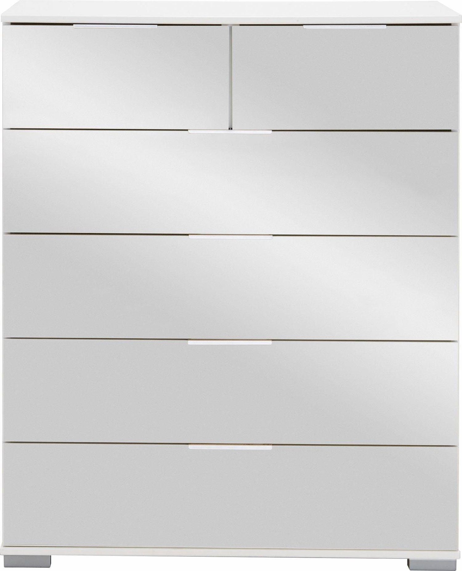 Wimex Schubkastenkommode EASY PLUS C (Easy Plus, 1 St., 1-teilig), 82cm weiß Spiegelfronten