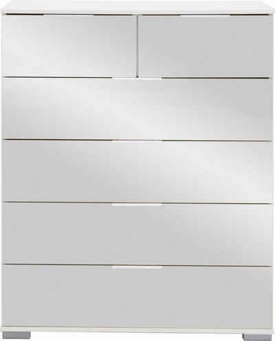 Wimex Schubkastenkommode EASY PLUS C (Easy Plus, 1 St., 1-teilig), 82cm weiß Spiegelfronten