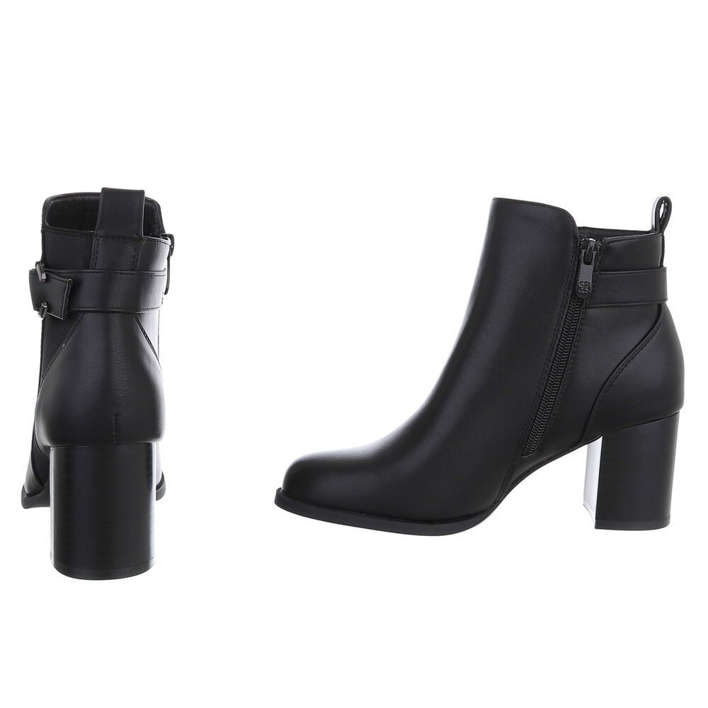Ital-Design Elegante Stiefel mit Blockabsatz für Alltag und Freizeit Chelseaboots (90726938) Blockabsatz Stiefeletten in Schwarz – Bild 5 von 5