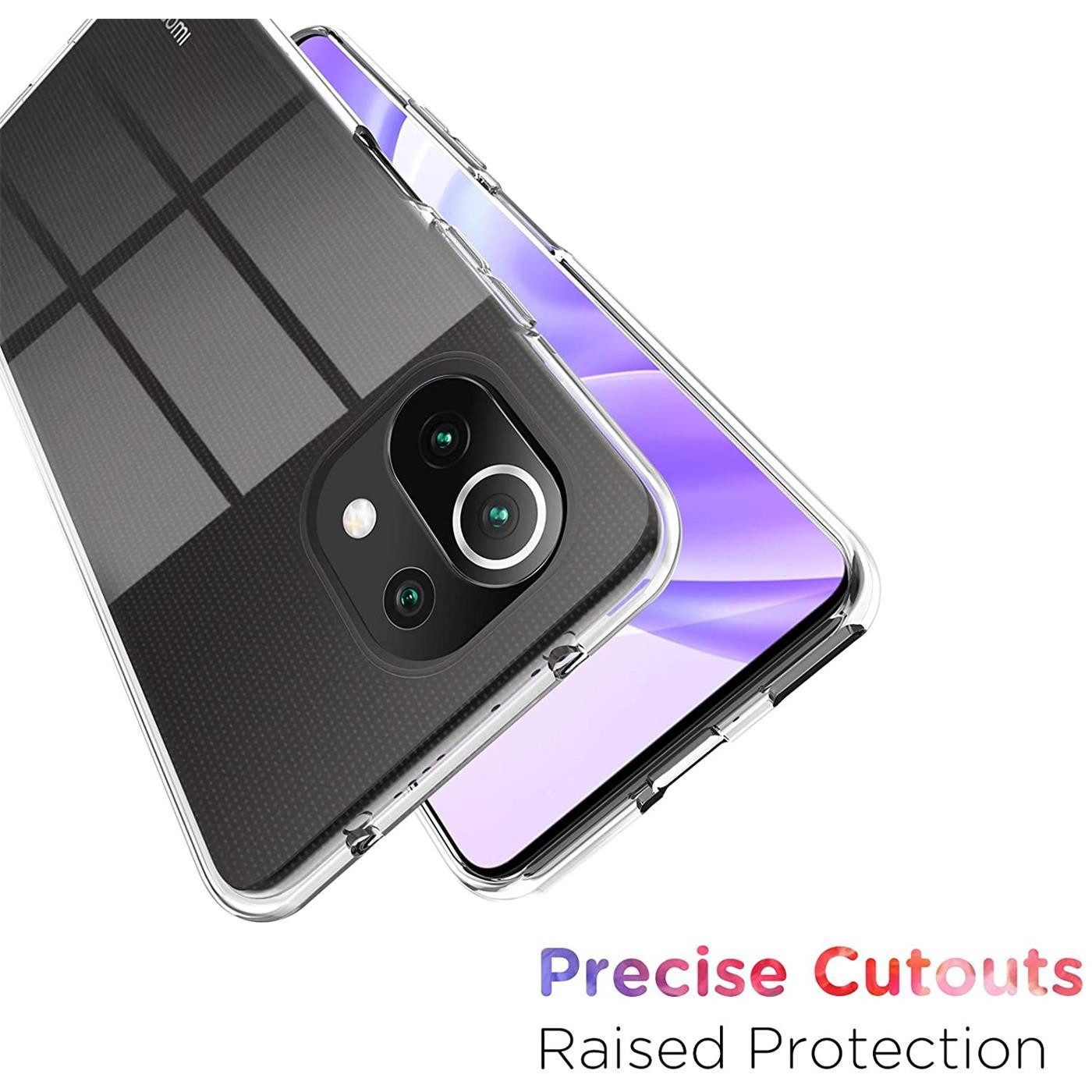 CoolGadget Handyhülle Silikon Handy Hülle Slim für Xiaomi Mi 11 Lite 6,55 Zoll, dünne TPU Schutzhülle Case in transparent / durchsichtig